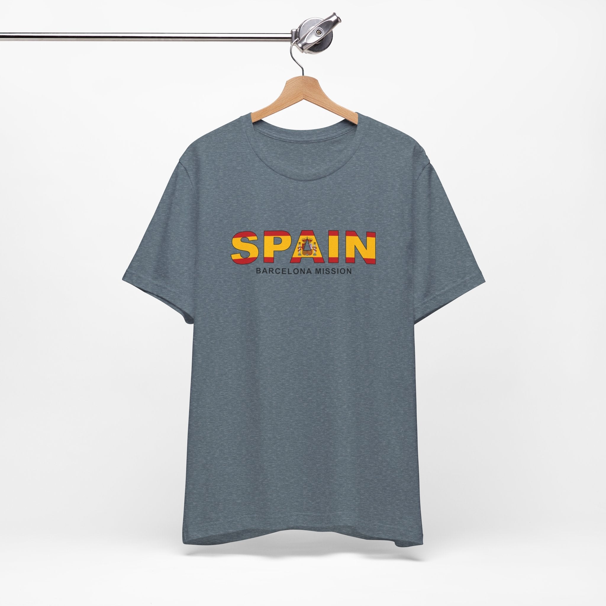 Spain Barcelona Mission Flag Title T-shirt - Mission Wishlist - LDS Missionary Gift Store