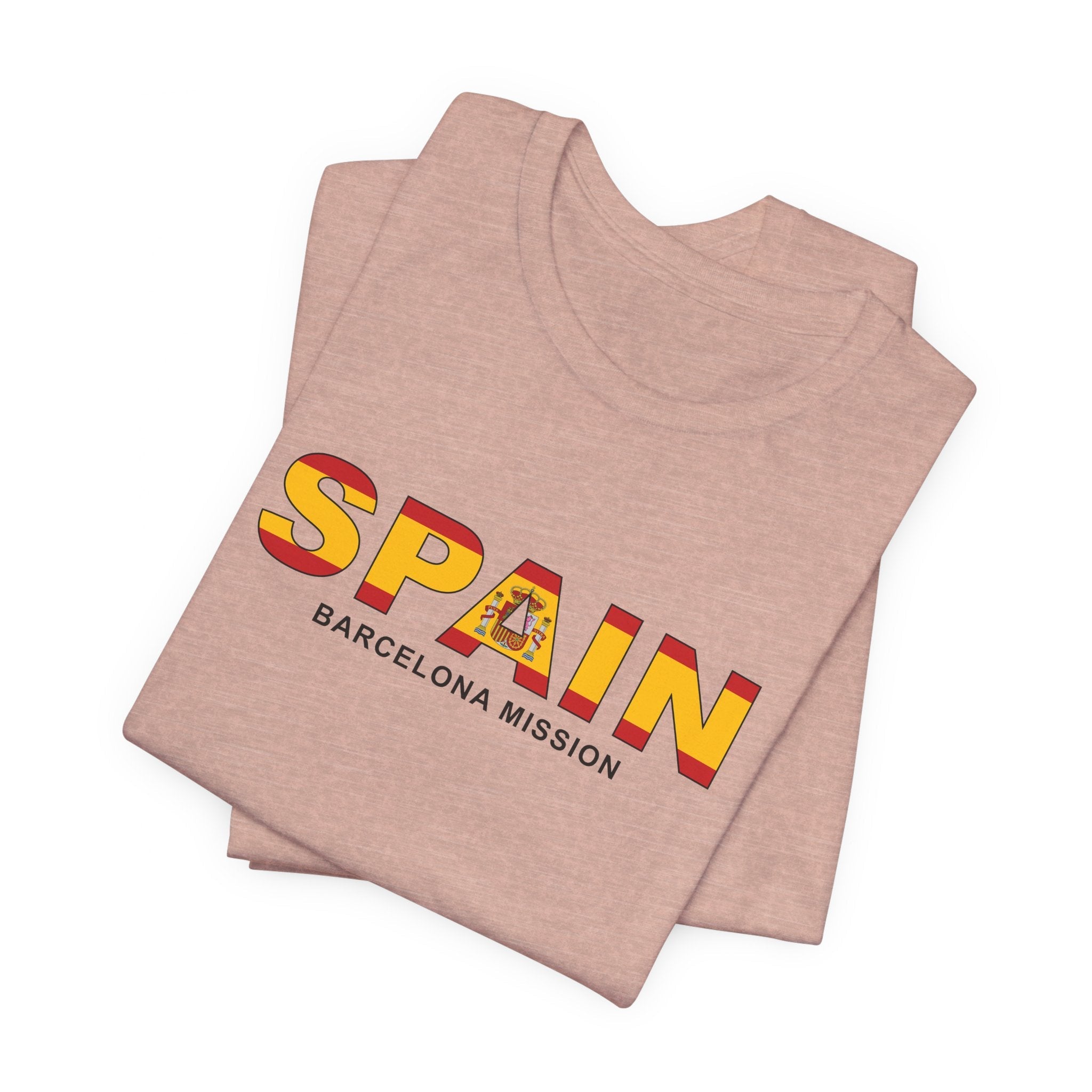 Spain Barcelona Mission Flag Title T-shirt - Mission Wishlist - LDS Missionary Gift Store