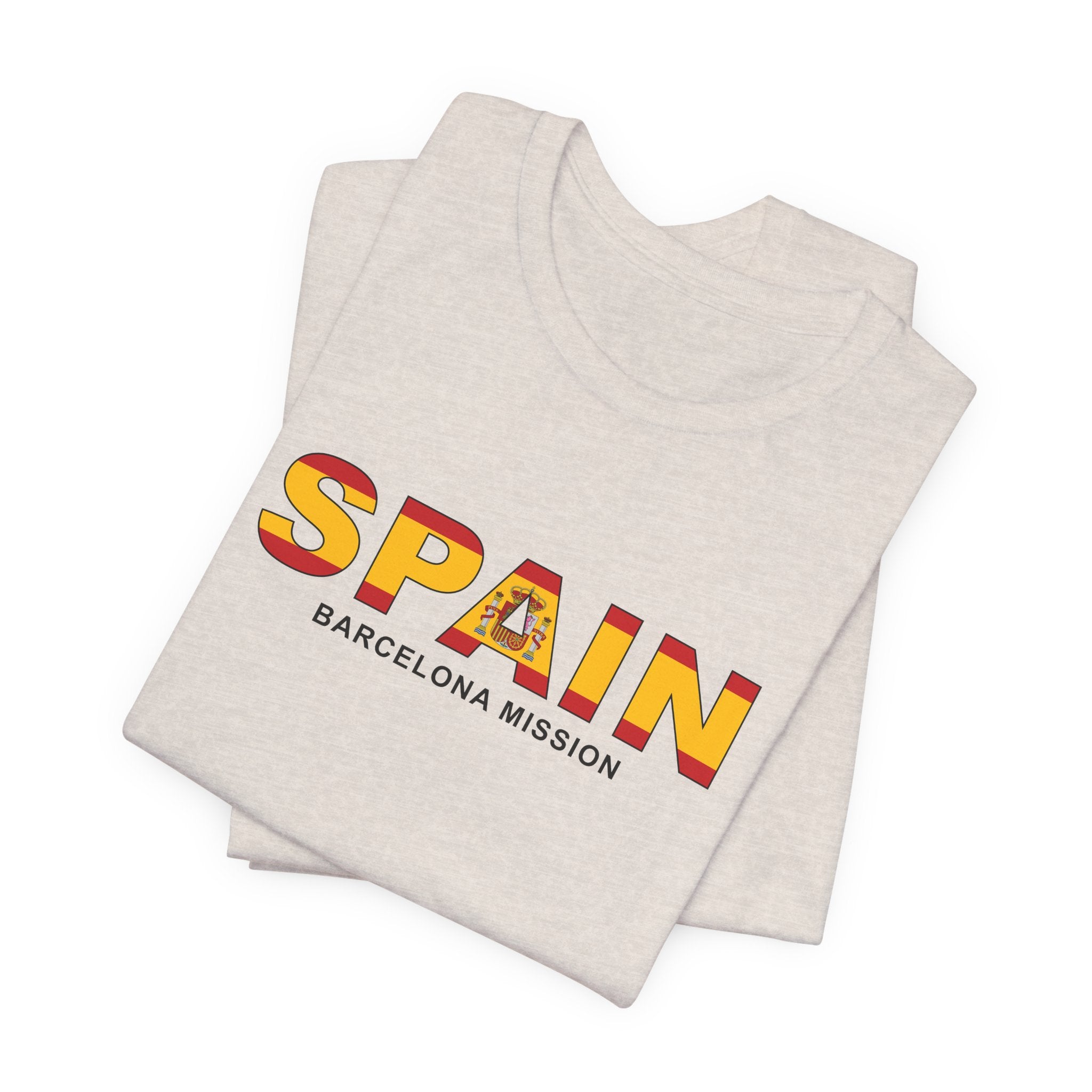 Spain Barcelona Mission Flag Title T-shirt - Mission Wishlist - LDS Missionary Gift Store