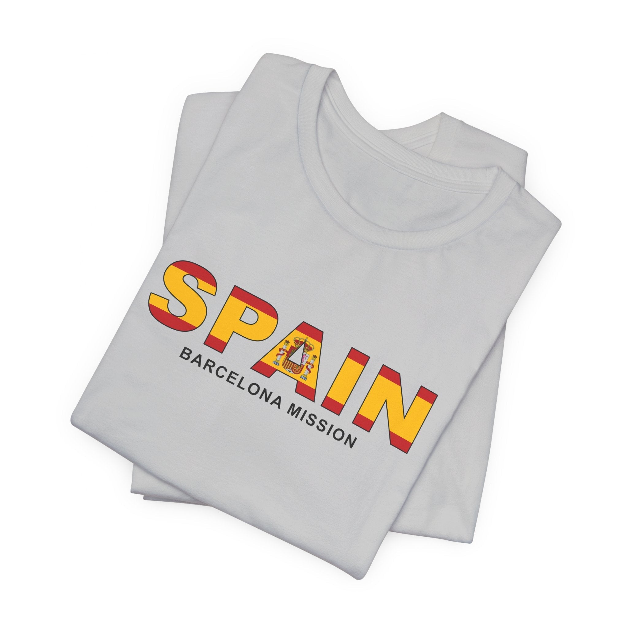 Spain Barcelona Mission Flag Title T-shirt - Mission Wishlist - LDS Missionary Gift Store