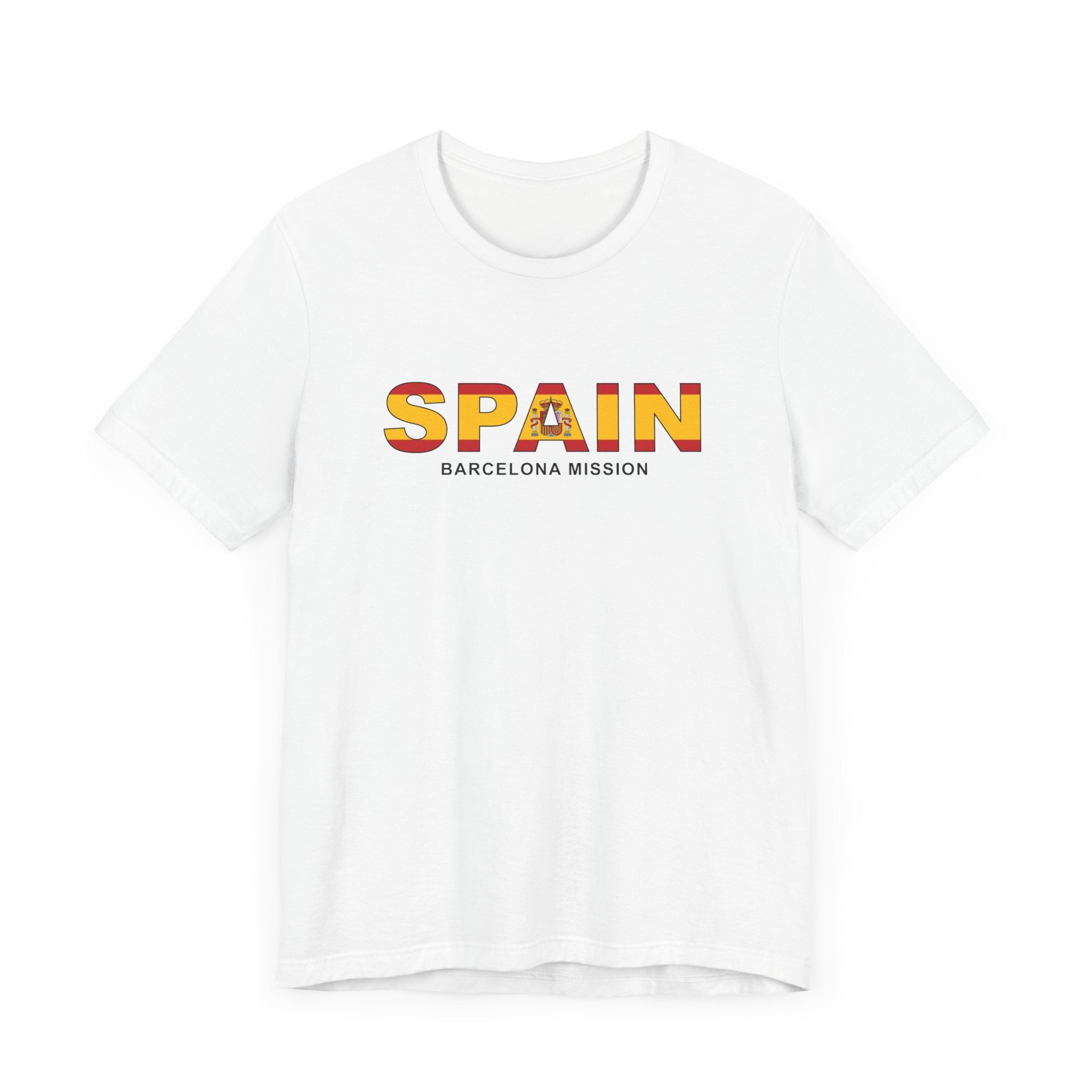 Spain Barcelona Mission Flag Title T-shirt - Mission Wishlist - LDS Missionary Gift Store
