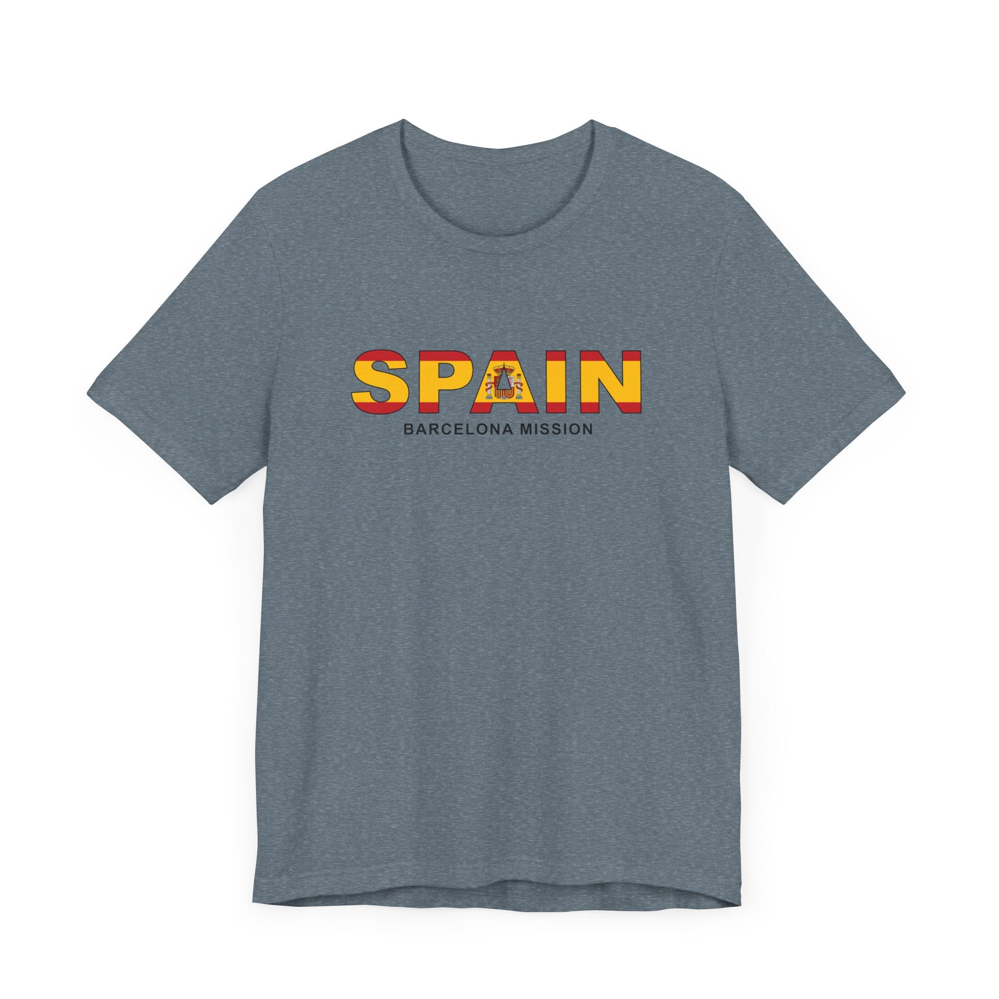 Spain Barcelona Mission Flag Title T-shirt - Mission Wishlist - LDS Missionary Gift Store