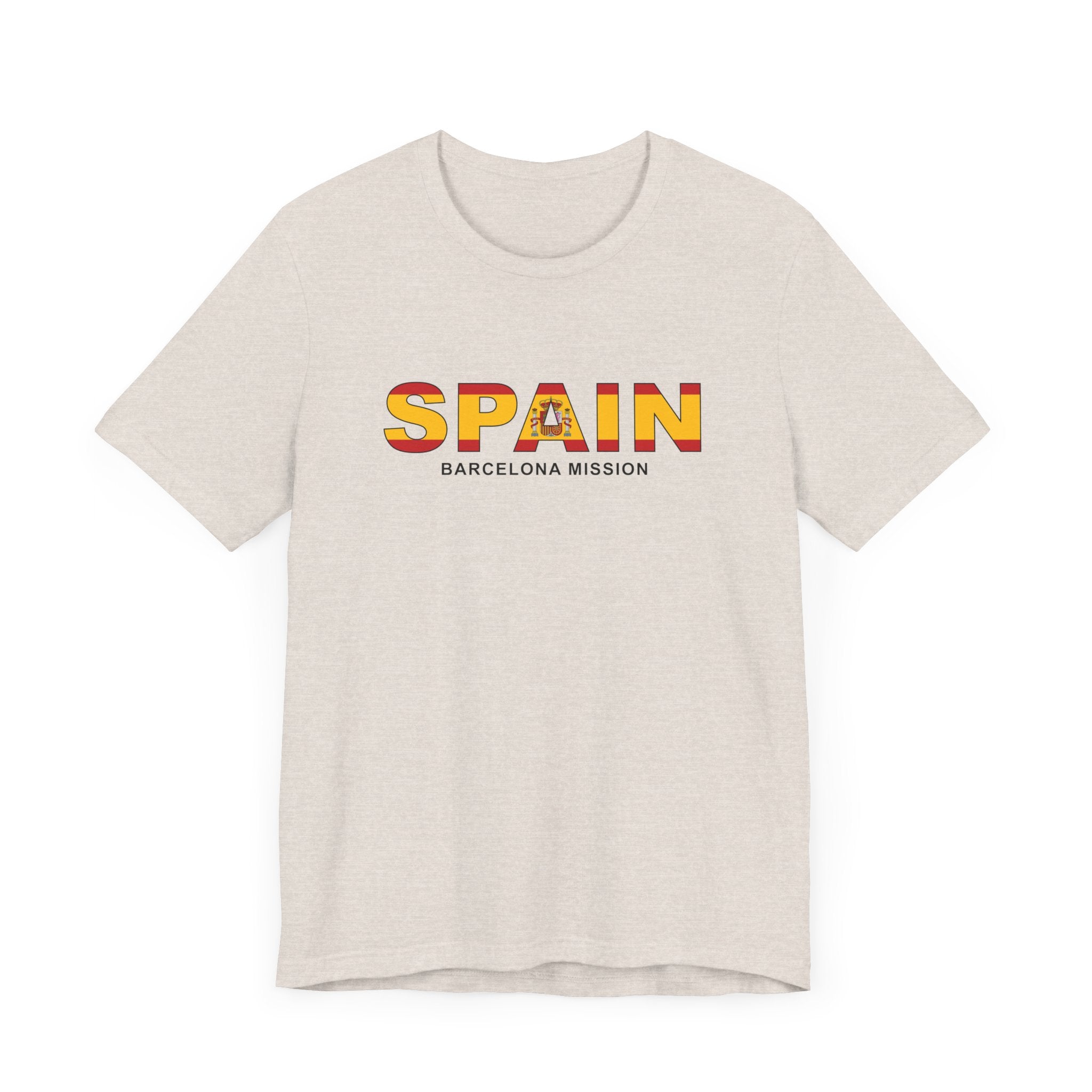 Spain Barcelona Mission Flag Title T-shirt - Mission Wishlist - LDS Missionary Gift Store