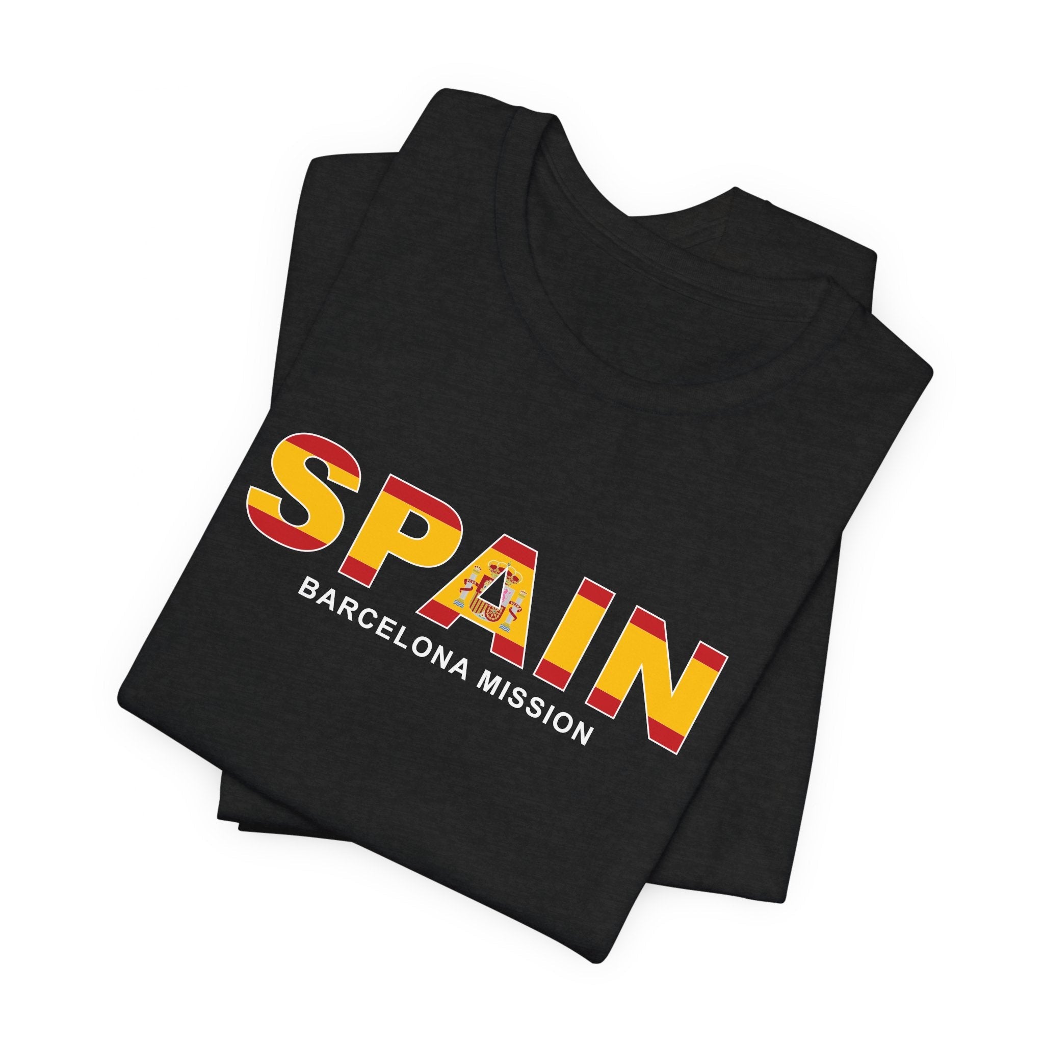 Spain Barcelona Mission Flag Title T-shirt - Mission Wishlist - LDS Missionary Gift Store