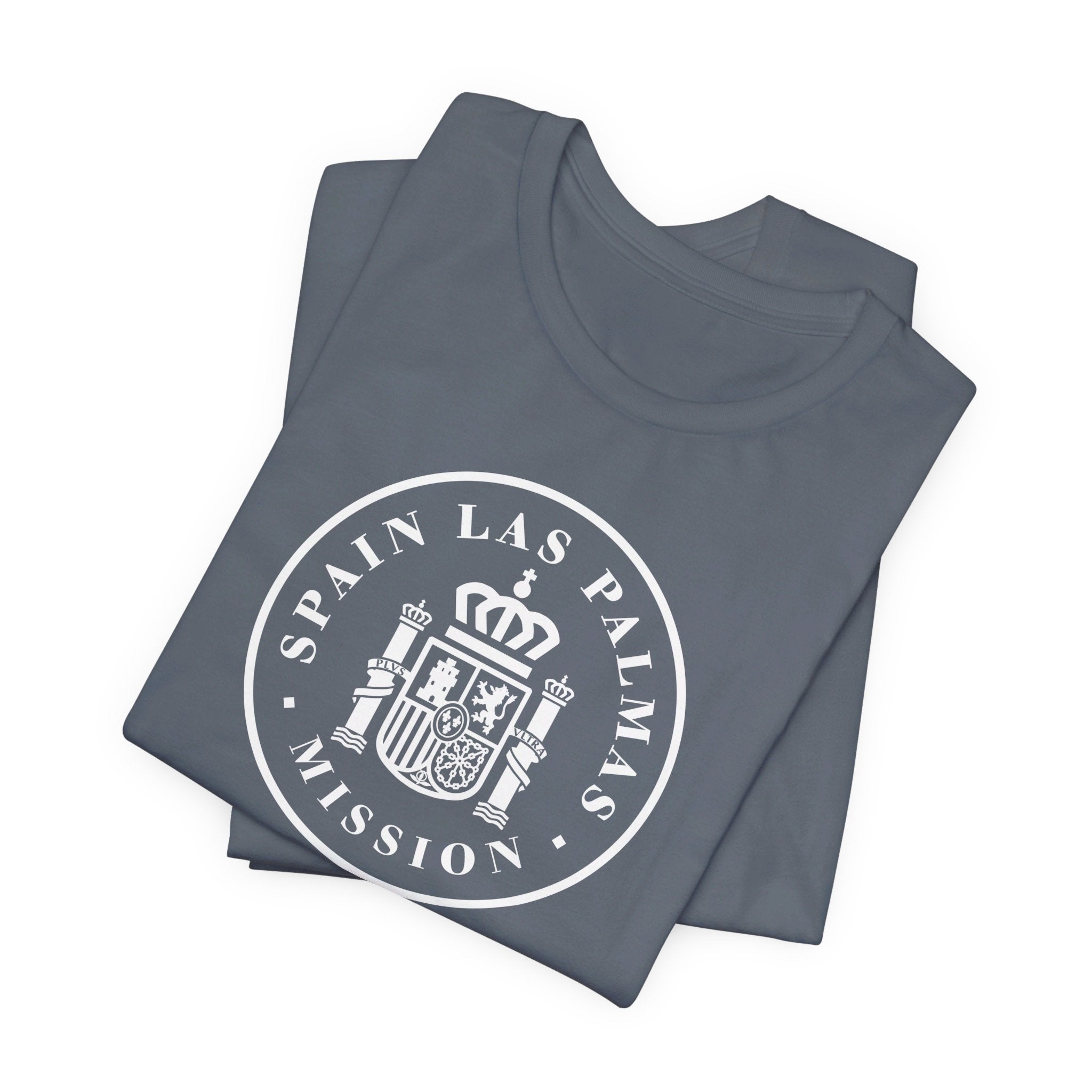 Spain Las Palmas Mission Circular Monochrome Logo T-Shirt - Mission Wishlist - LDS Missionary Gift Store