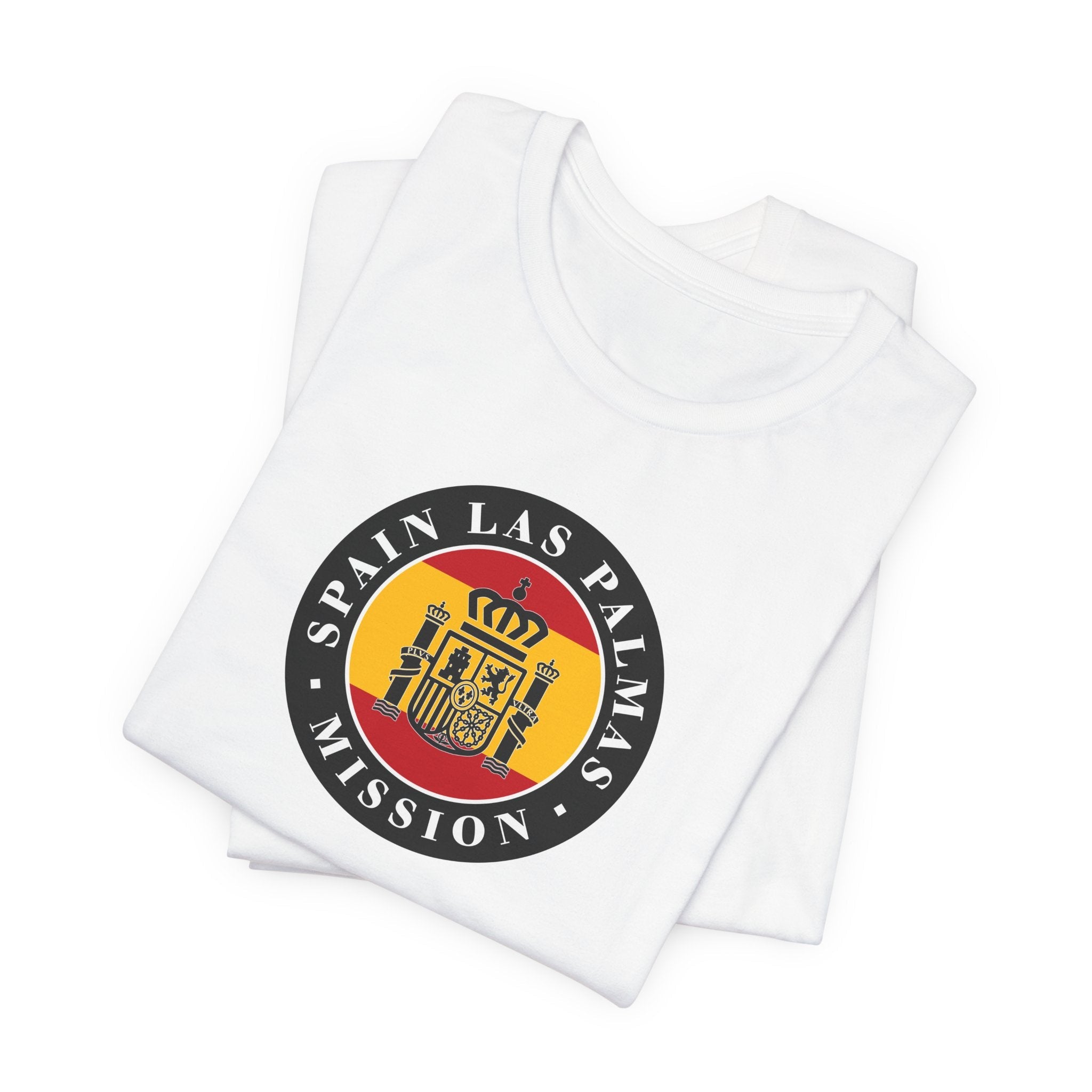 Spain Las Palmas Mission Flag Logo (Black Border) T-shirt - Mission Wishlist - LDS Missionary Gift Store