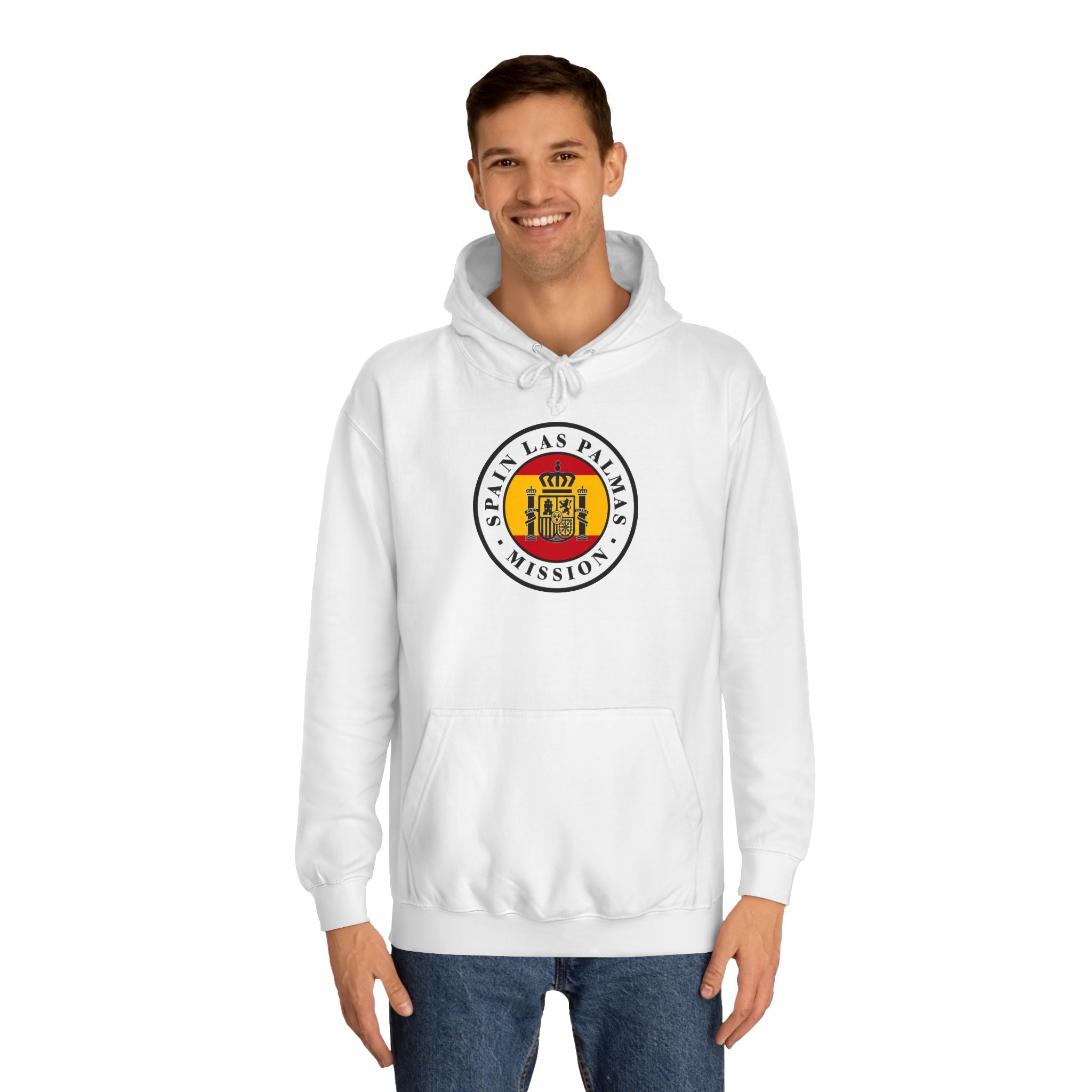 Spain Las Palmas Mission Flag Logo (White Border) College Hoodie - Mission Wishlist - LDS Missionary Gift Store