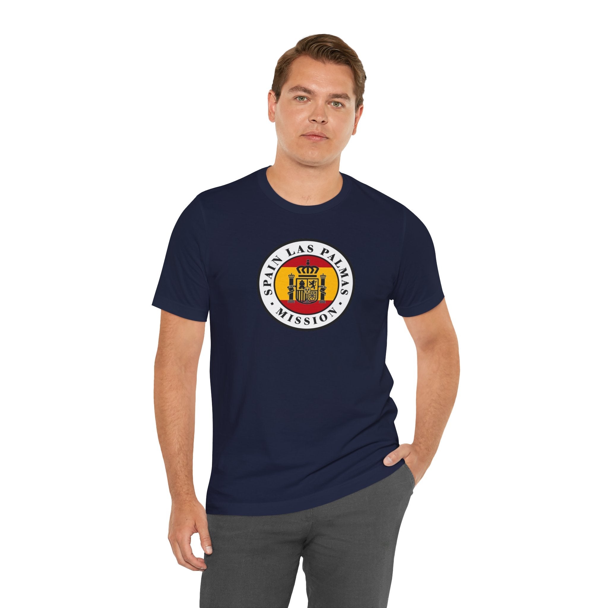 Spain Las Palmas Mission Flag Logo (White Border) T-shirt - Mission Wishlist - LDS Missionary Gift Store