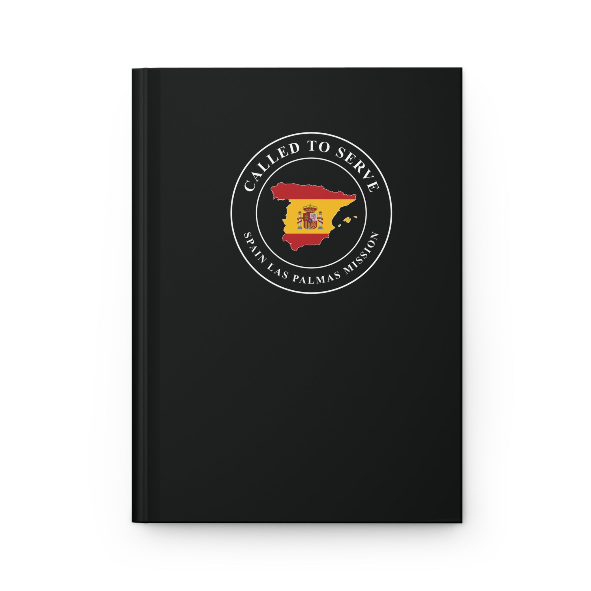 Spain Las Palmas Mission Flag Map Called to Serve Black Hardcover Journal Matte - Mission Wishlist - LDS Missionary Gift Store