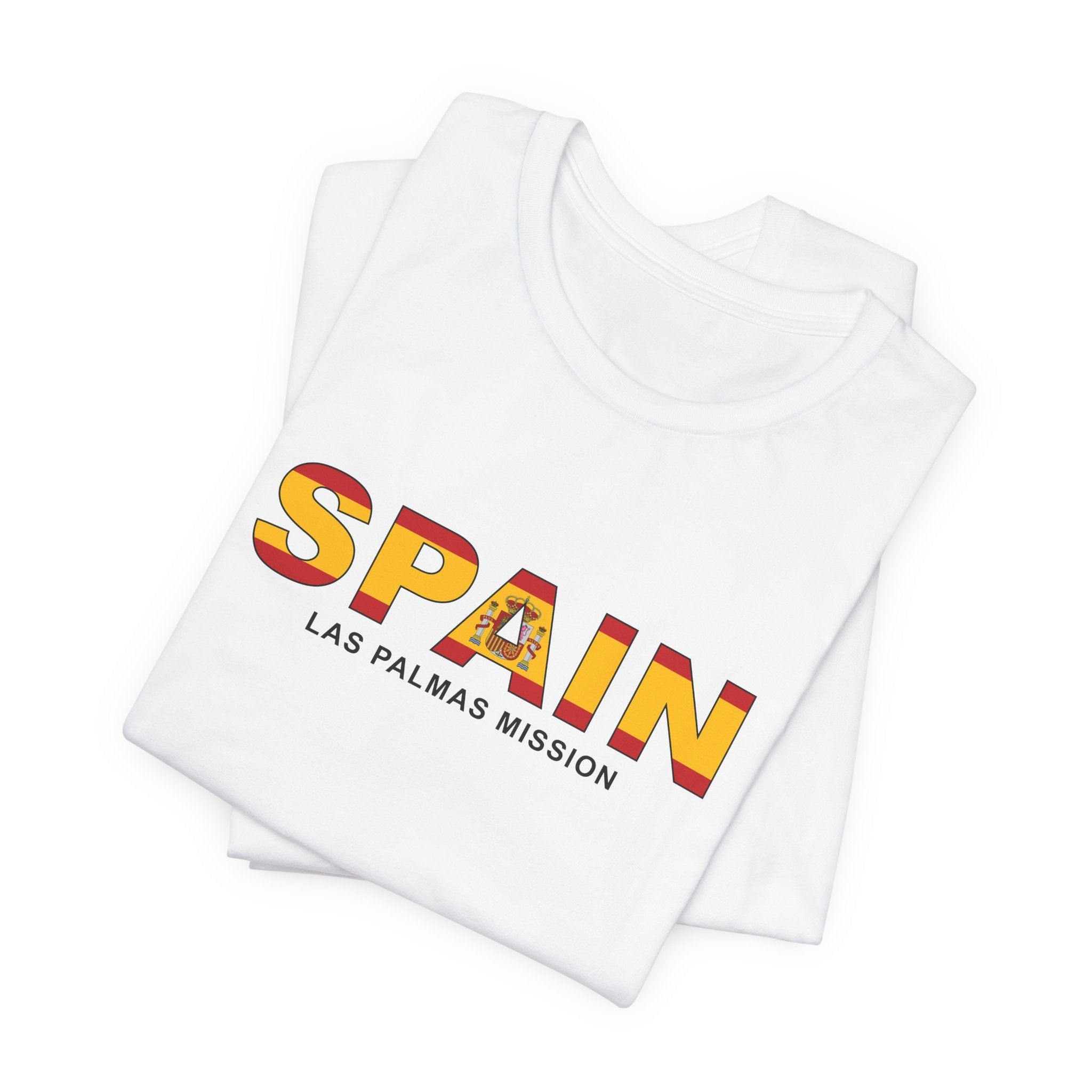 Spain Las Palmas Mission Flag Title T-shirt - Mission Wishlist - LDS Missionary Gift Store