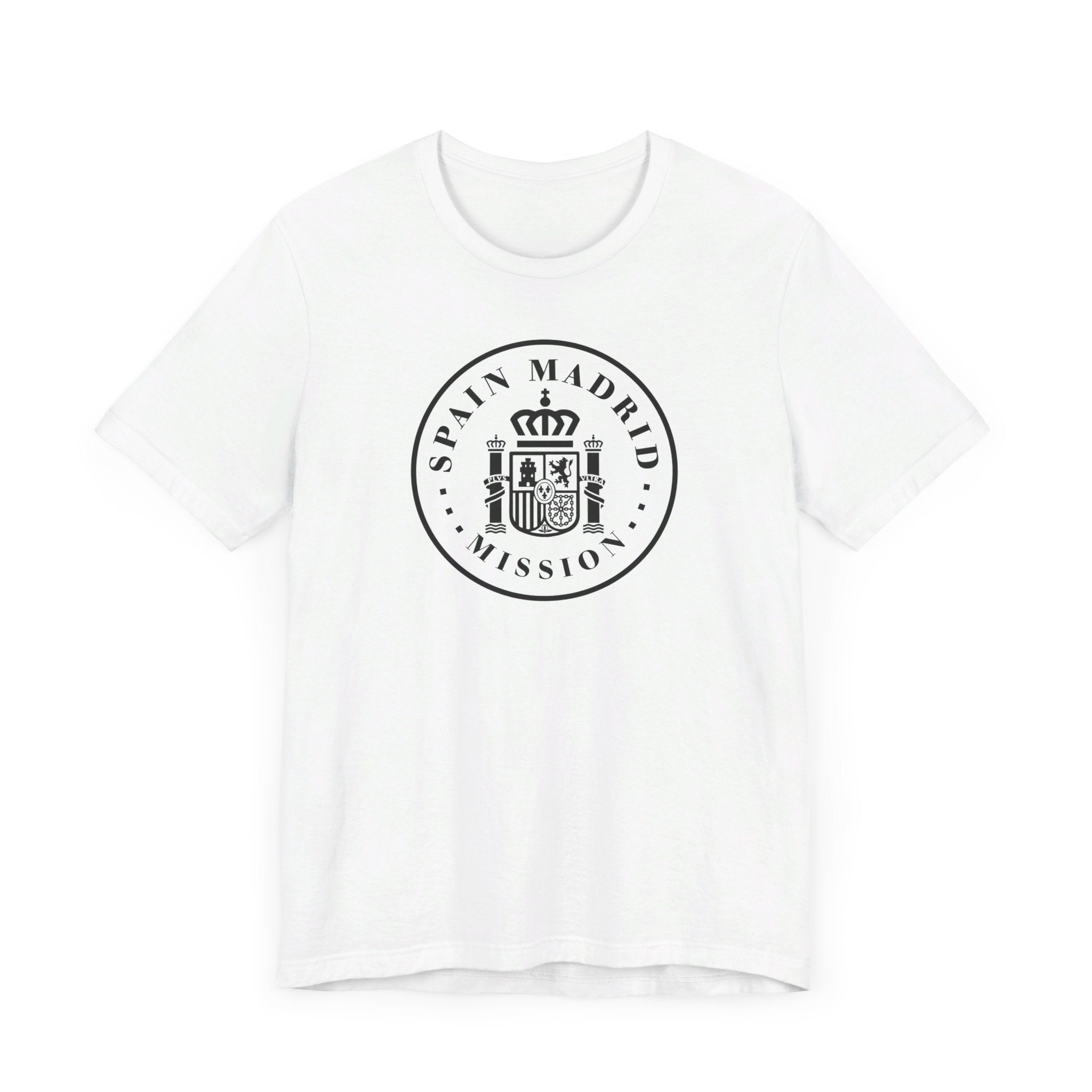 Spain Madrid Mission Circular Monochrome Logo T-Shirt - Mission Wishlist - LDS Missionary Gift Store