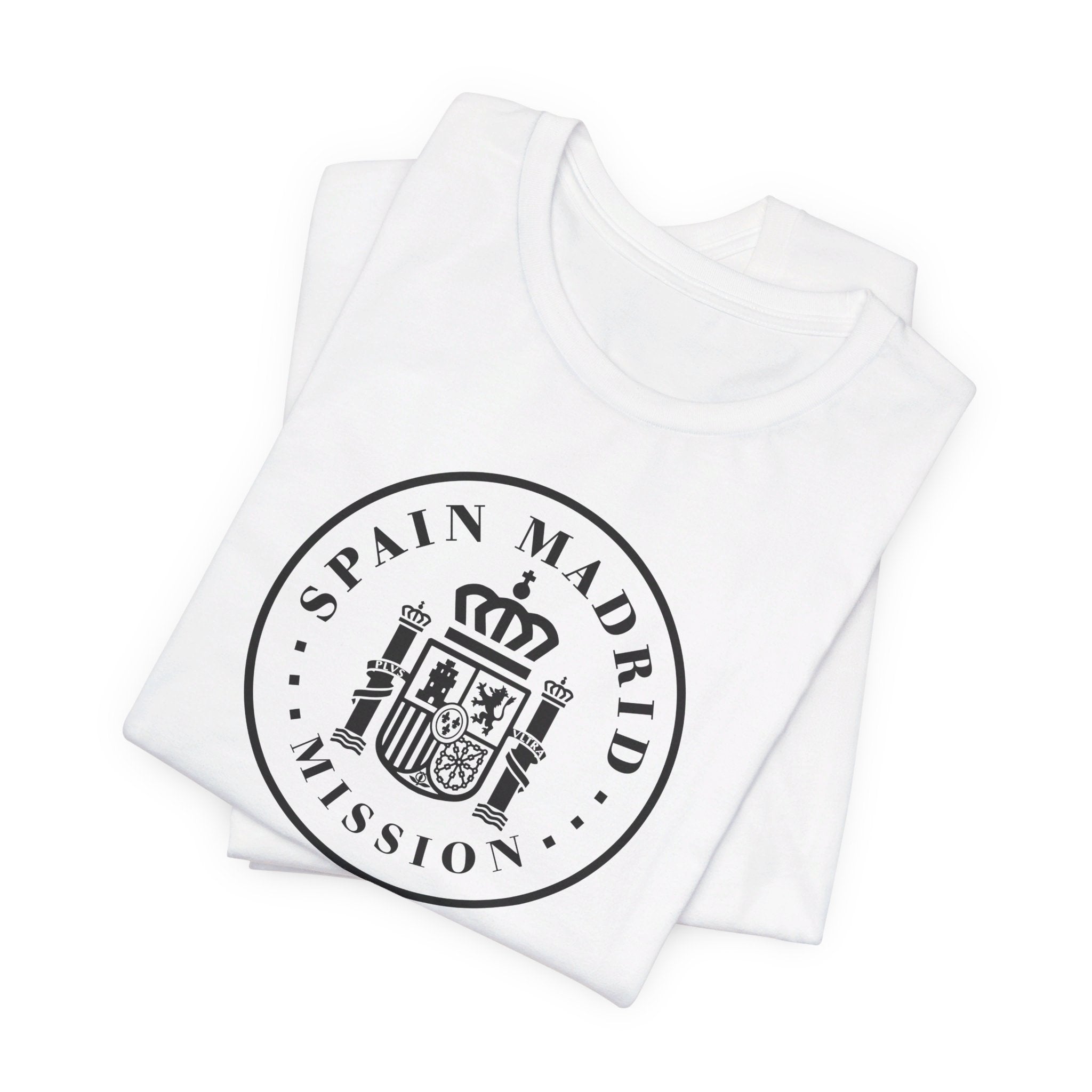 Spain Madrid Mission Circular Monochrome Logo T-Shirt - Mission Wishlist - LDS Missionary Gift Store