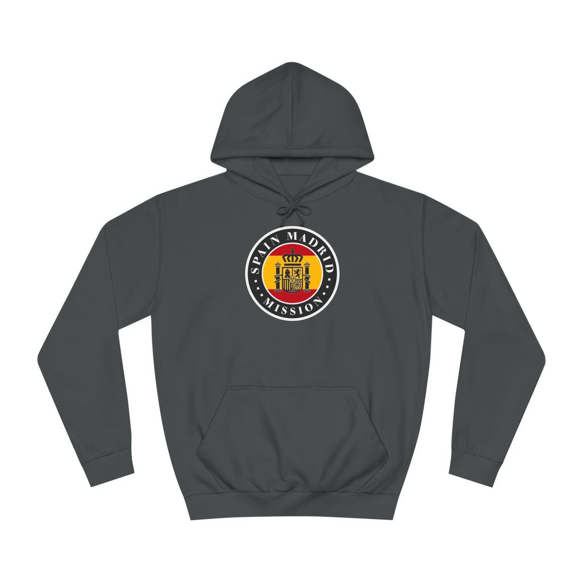 Spain Madrid Mission Flag Logo (Black Border) College Hoodie - Mission Wishlist - LDS Missionary Gift Store
