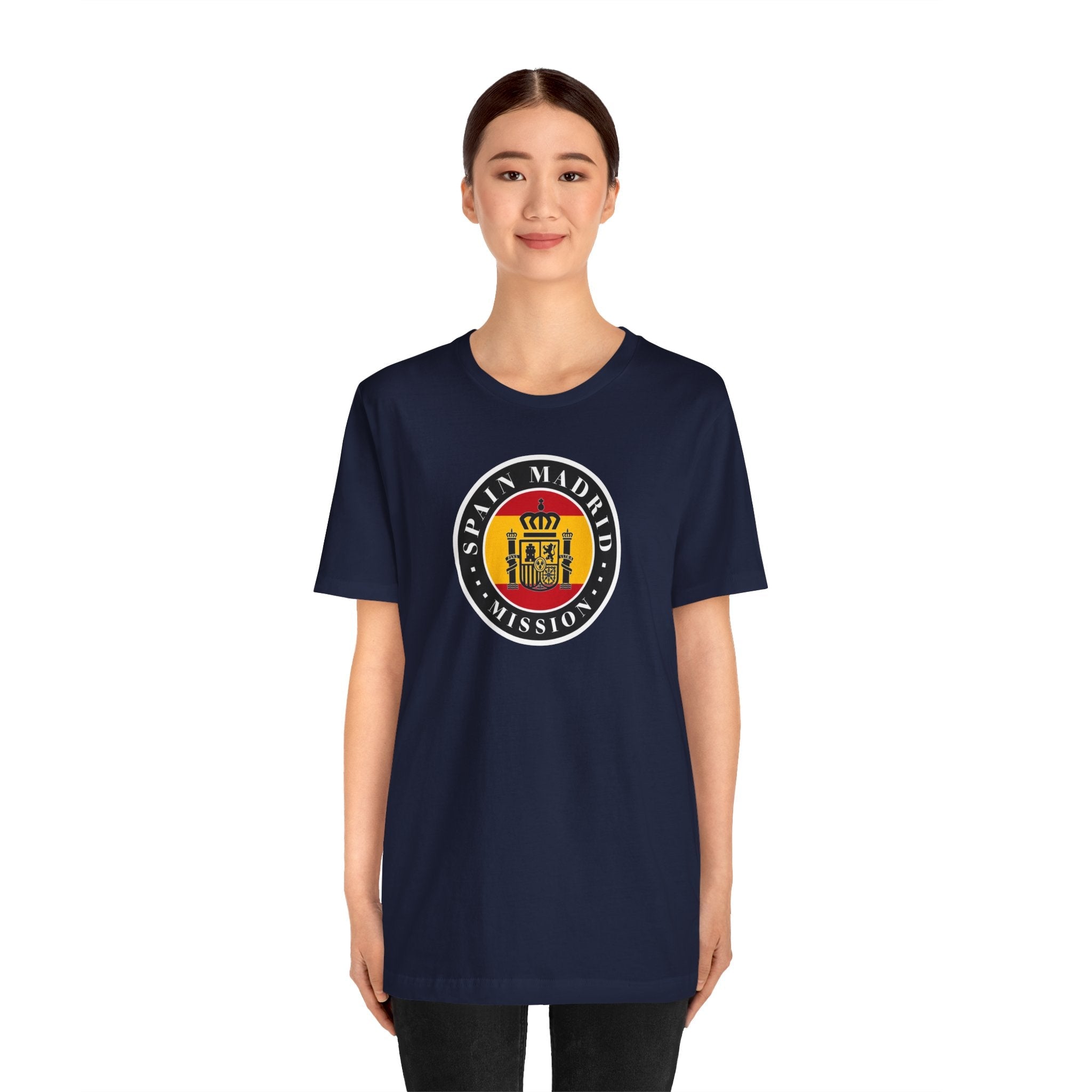 Spain Madrid Mission Flag Logo (Black Border) T-shirt - Mission Wishlist - LDS Missionary Gift Store
