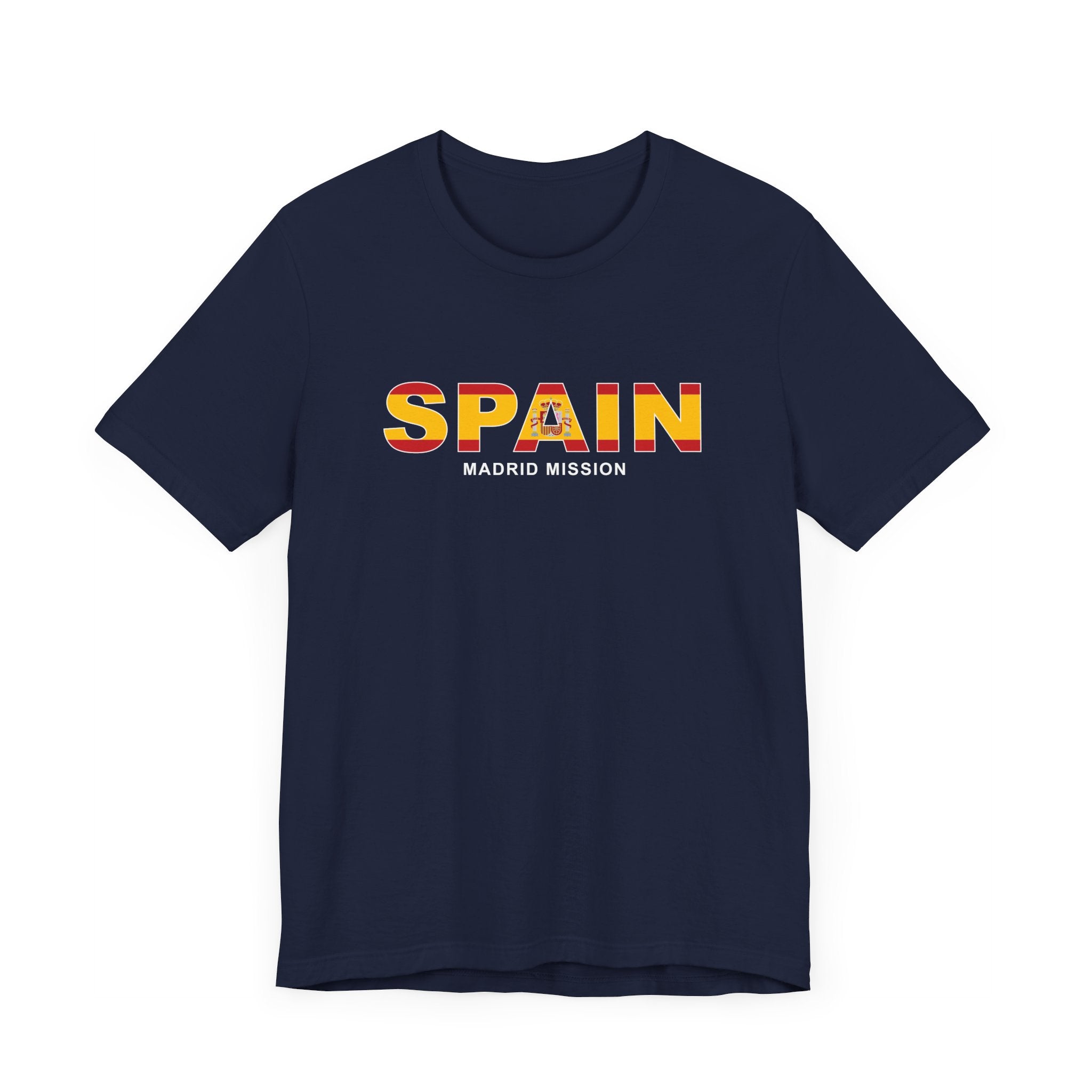 Spain Madrid Mission Flag Title T-shirt - Mission Wishlist - LDS Missionary Gift Store