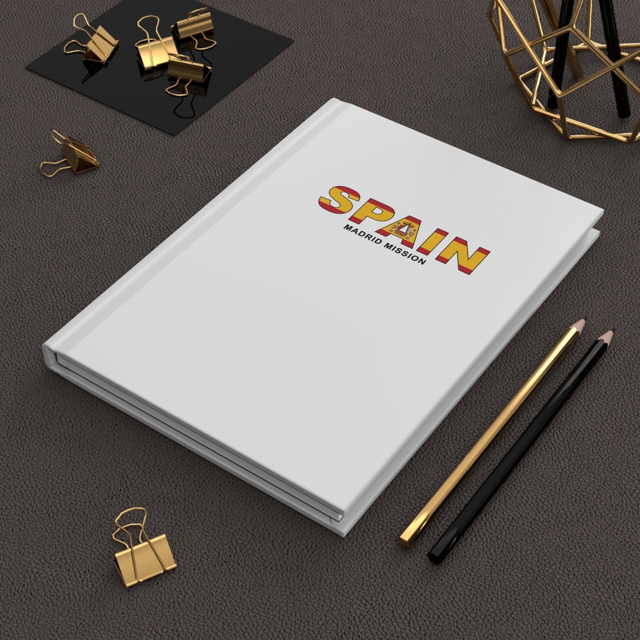 Spain Madrid Mission Flag Title White Hardcover Journal Matte - Mission Wishlist - LDS Missionary Gift Store
