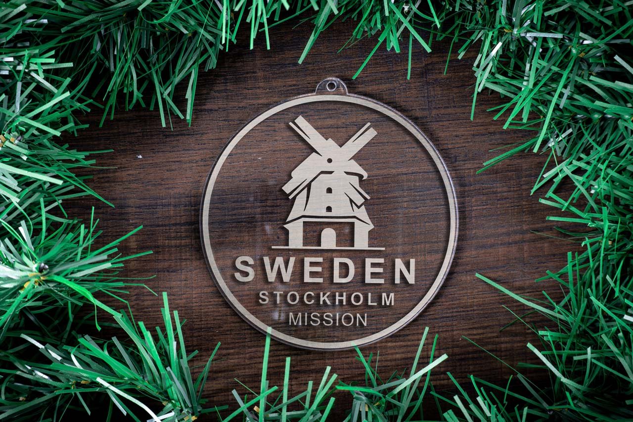 Sweden Stockholm Mission Christmas Ornament - Latter-Day Saint LDS Missionary Gift - Book of Mormon
