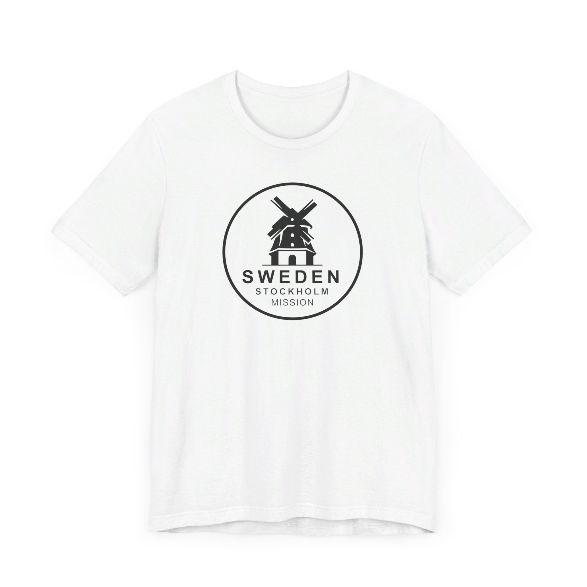 Sweden Stockholm Mission Circular Monochrome Logo T-Shirt - Mission Wishlist - LDS Missionary Gift Store