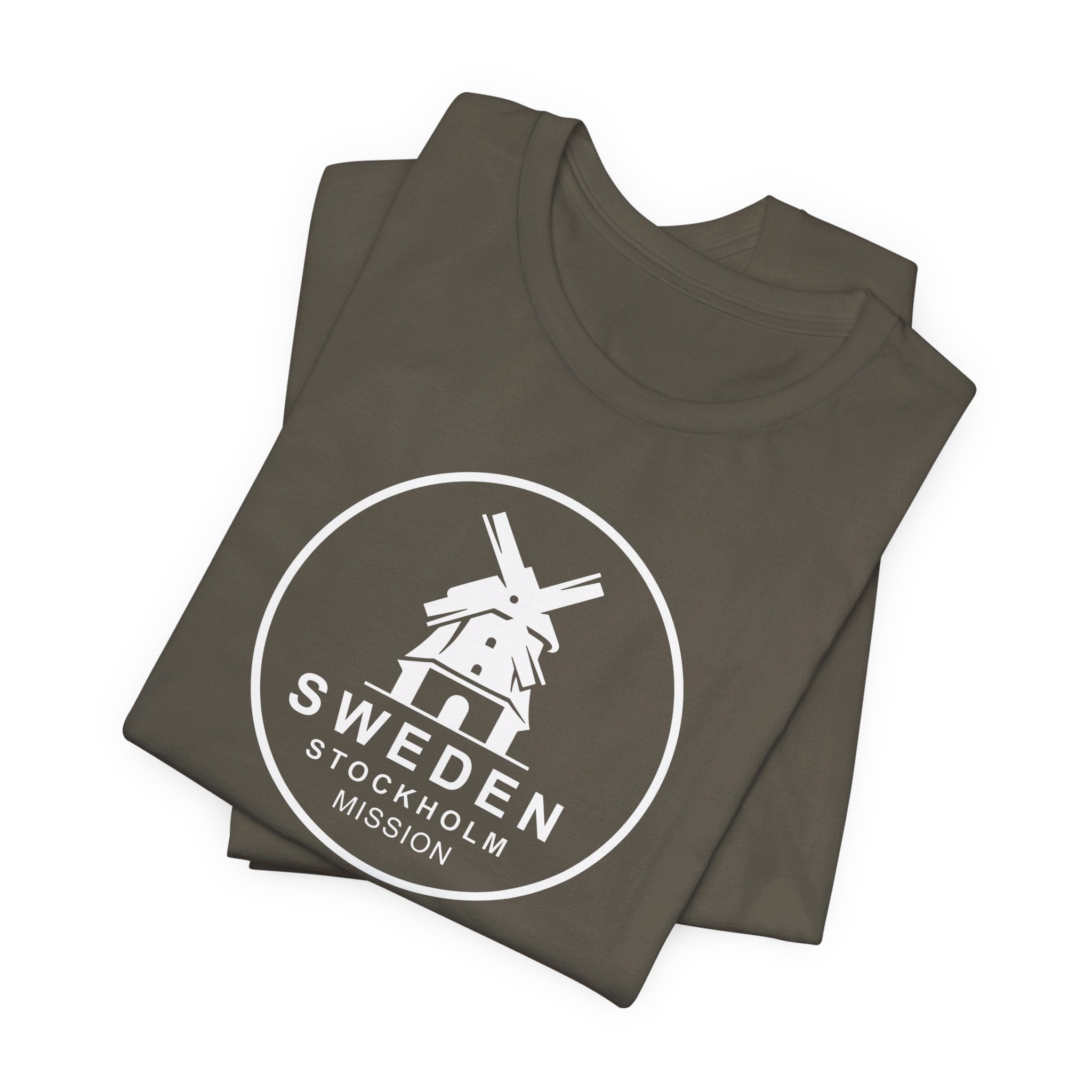 Sweden Stockholm Mission Circular Monochrome Logo T-Shirt - Mission Wishlist - LDS Missionary Gift Store