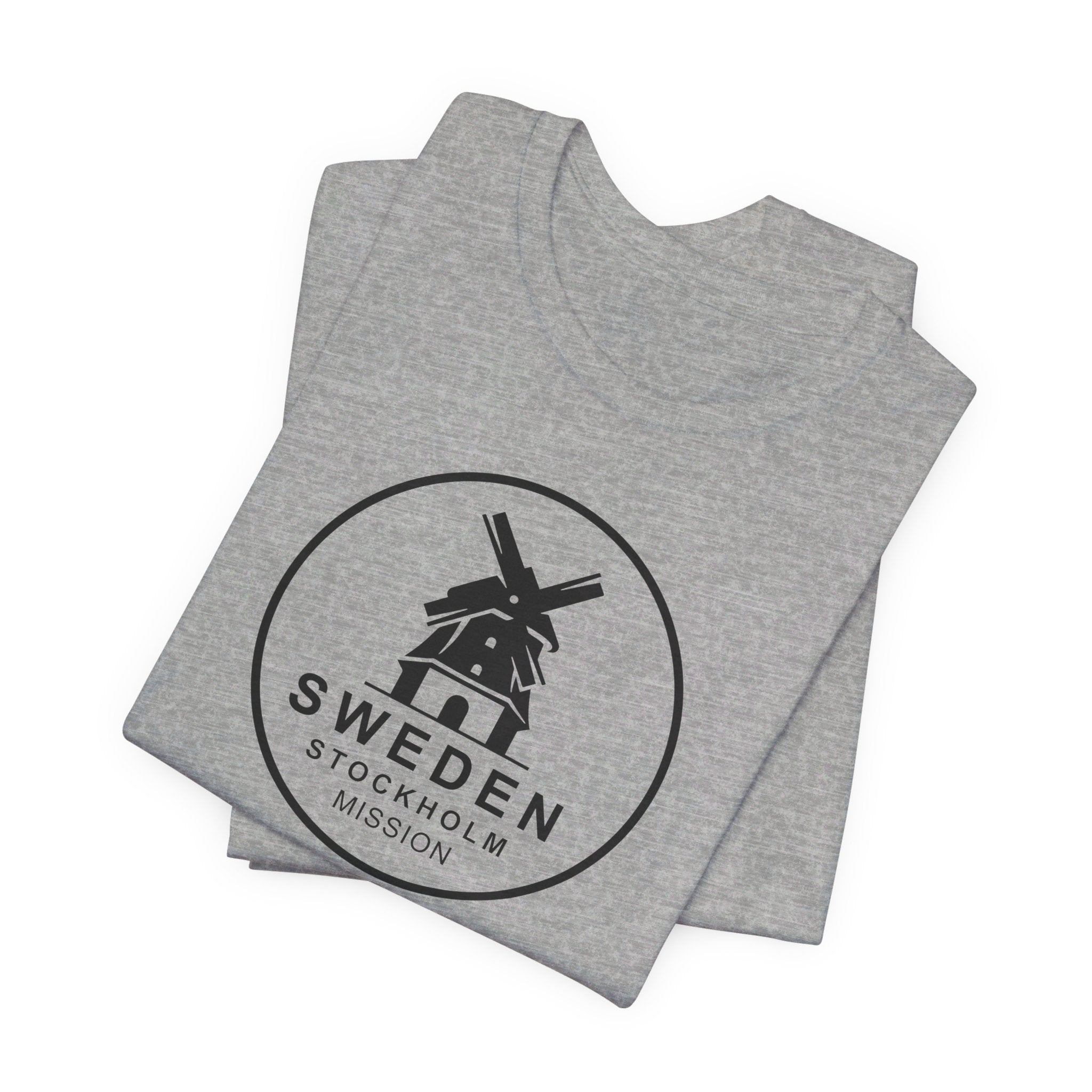 Sweden Stockholm Mission Circular Monochrome Logo T-Shirt - Mission Wishlist - LDS Missionary Gift Store