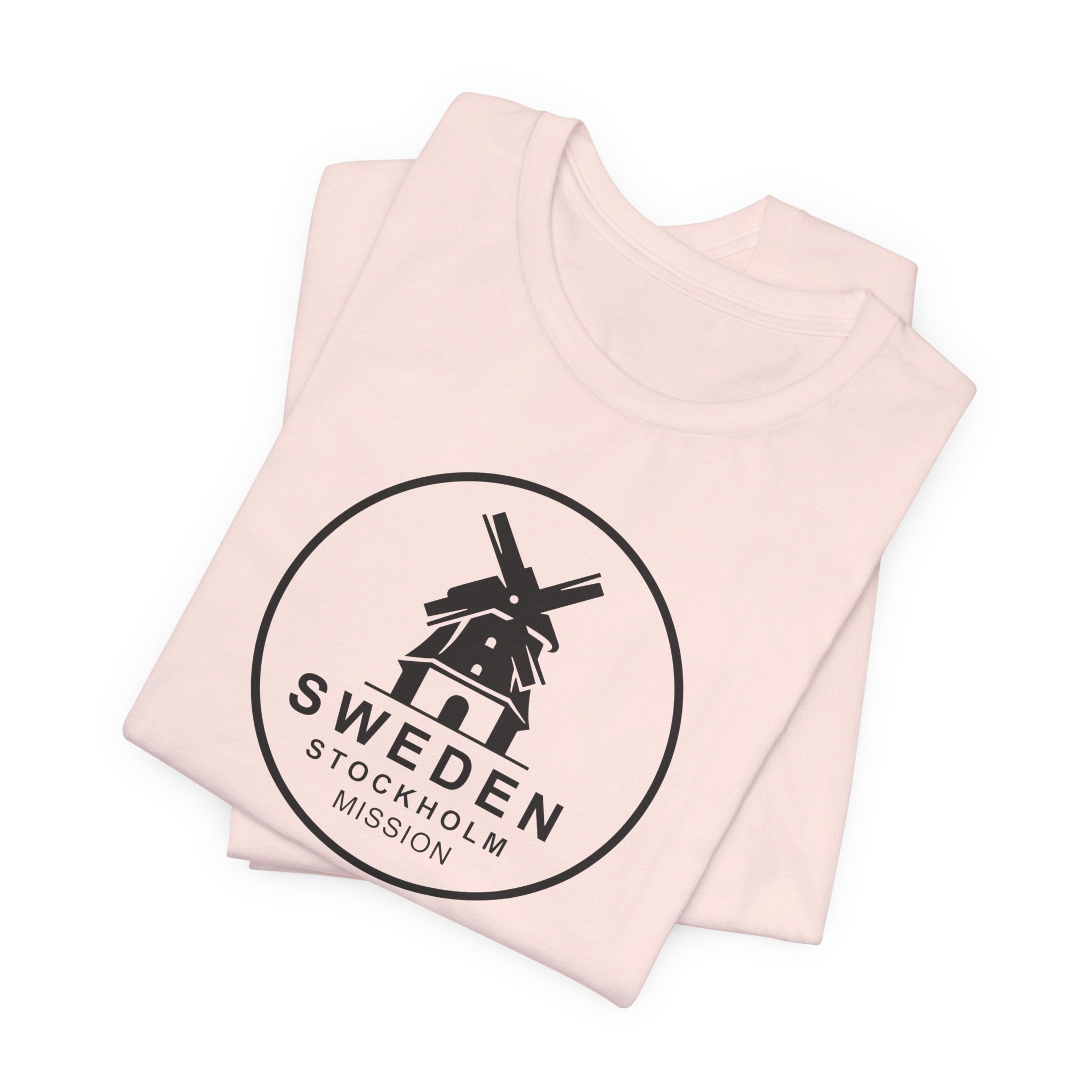 Sweden Stockholm Mission Circular Monochrome Logo T-Shirt - Mission Wishlist - LDS Missionary Gift Store