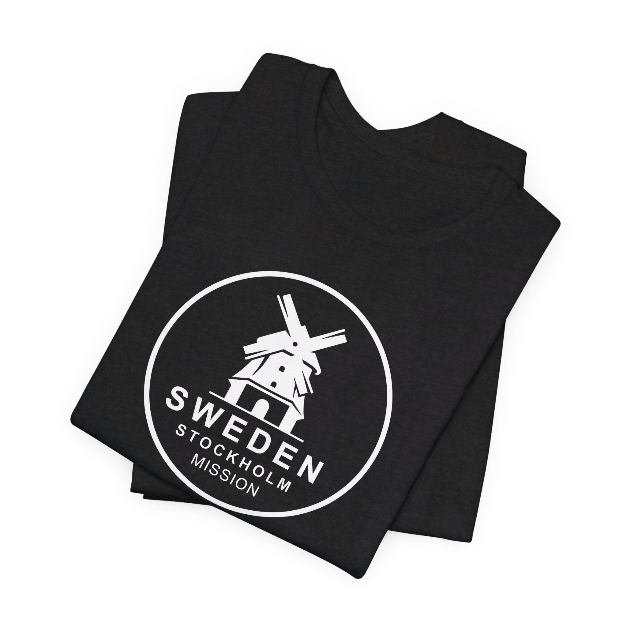 Sweden Stockholm Mission Circular Monochrome Logo T-Shirt - Mission Wishlist - LDS Missionary Gift Store