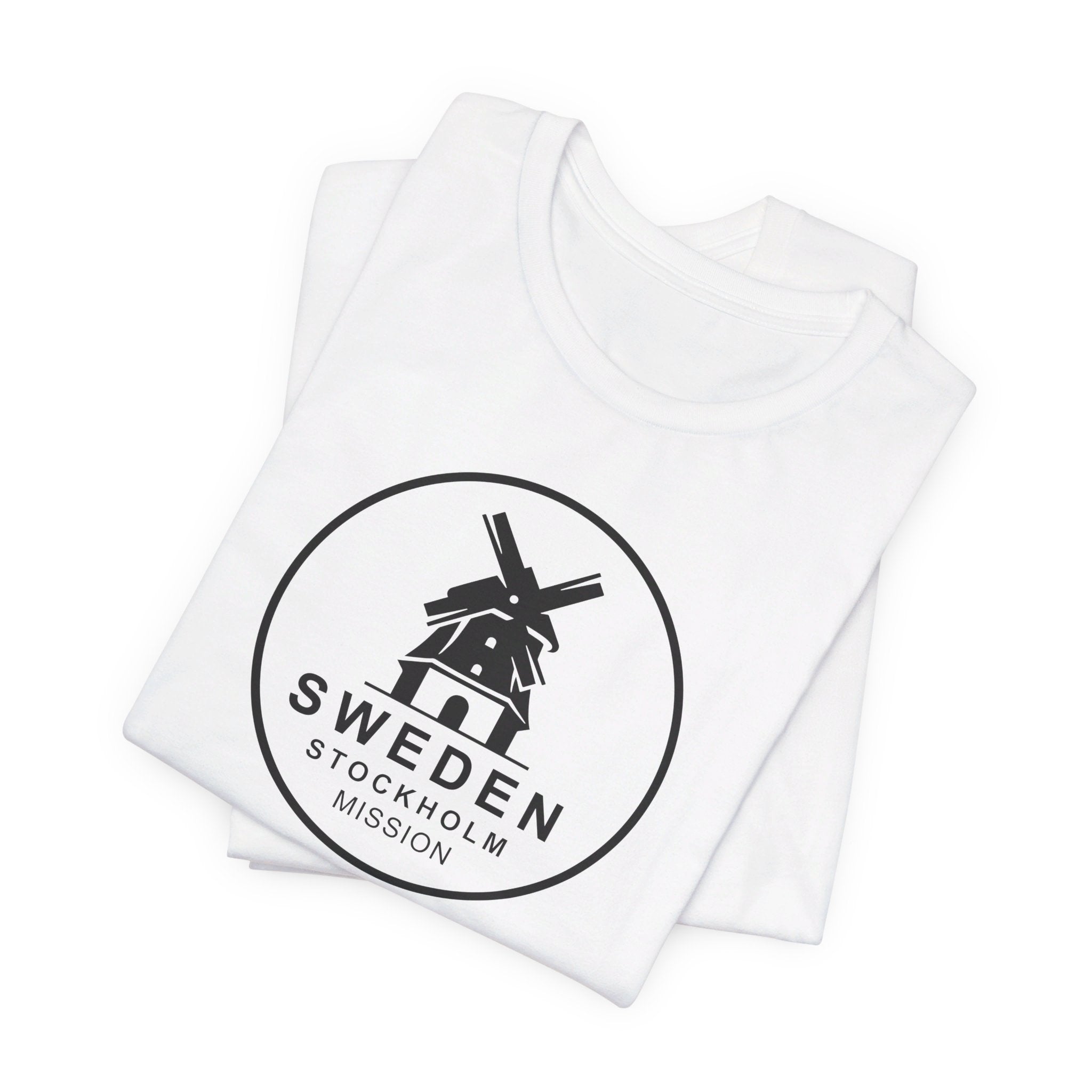 Sweden Stockholm Mission Circular Monochrome Logo T-Shirt - Mission Wishlist - LDS Missionary Gift Store