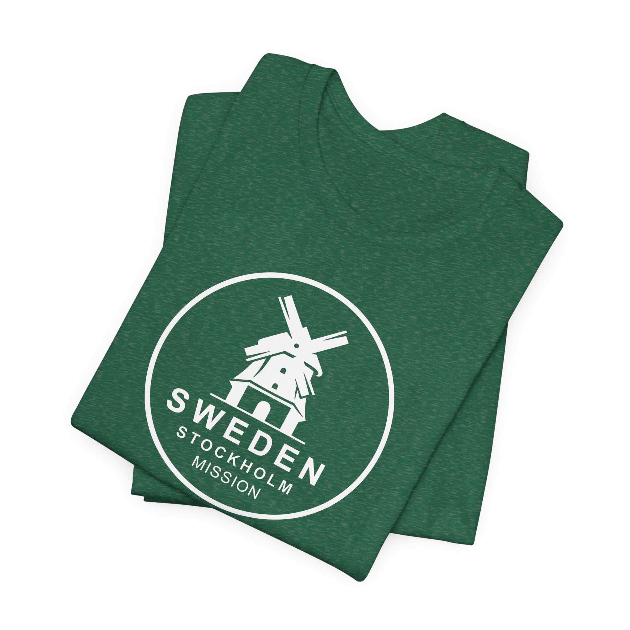 Sweden Stockholm Mission Circular Monochrome Logo T-Shirt - Mission Wishlist - LDS Missionary Gift Store