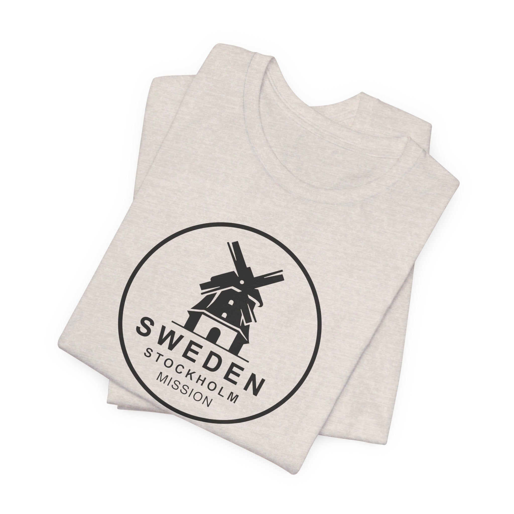 Sweden Stockholm Mission Circular Monochrome Logo T-Shirt - Mission Wishlist - LDS Missionary Gift Store