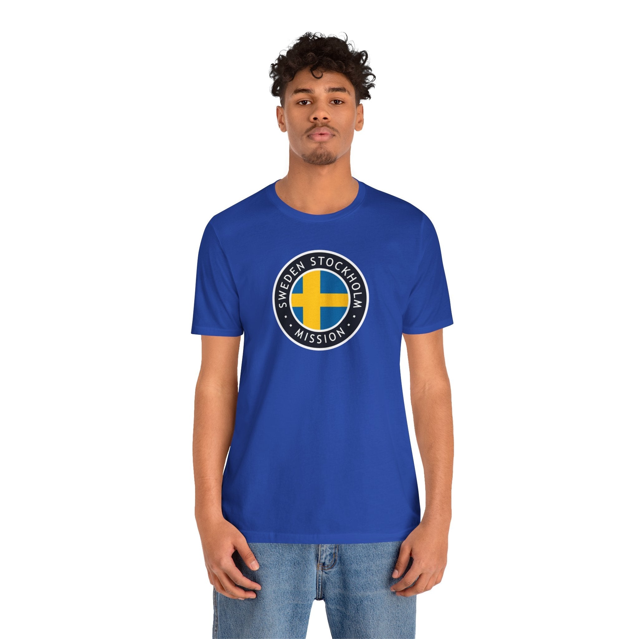 Sweden Stockholm Mission Flag Logo (Black Border) T-shirt - Latter-Day Saint LDS Missionary Gift - Book of Mormon