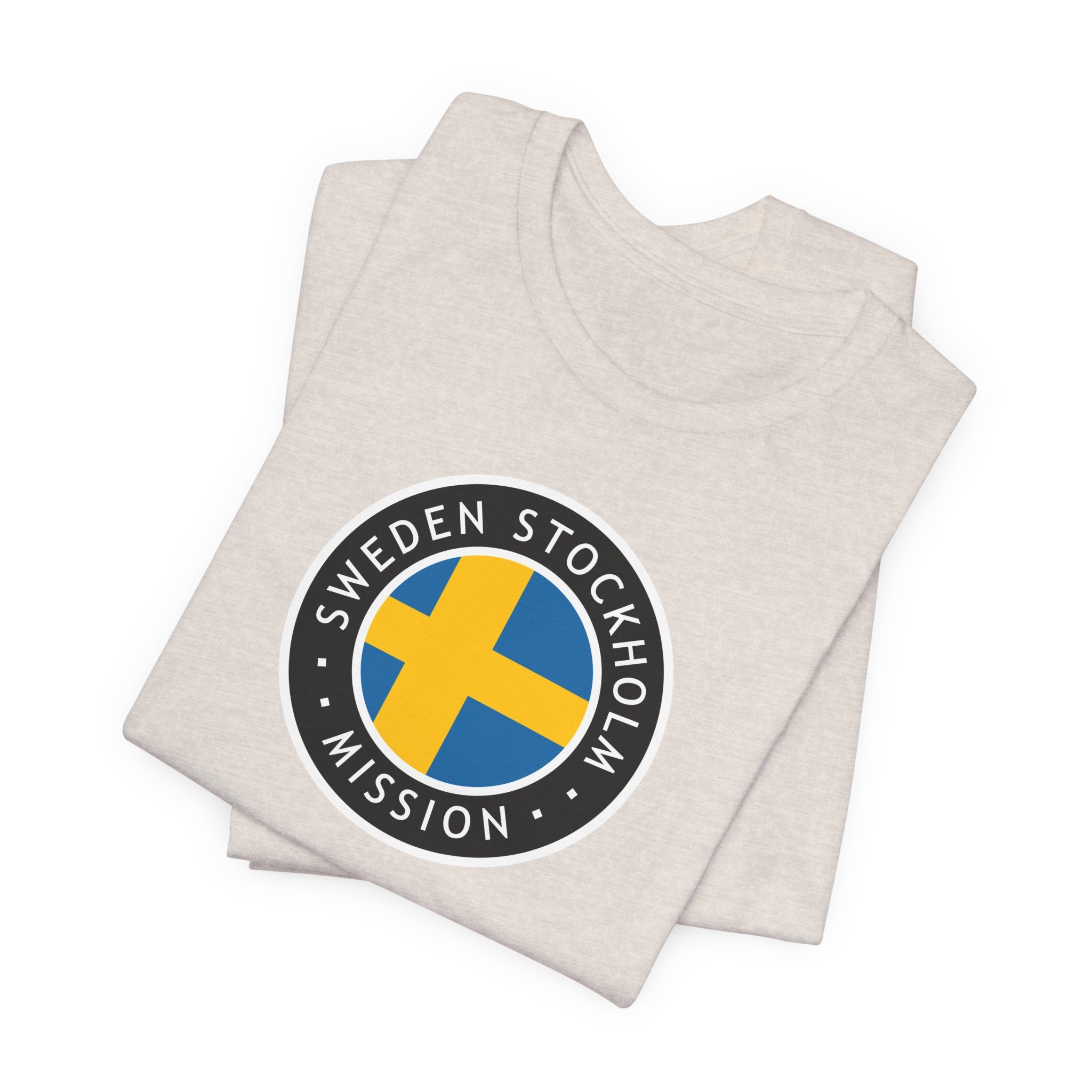 Sweden Stockholm Mission Flag Logo (Black Border) T-shirt - Latter-Day Saint LDS Missionary Gift - Book of Mormon