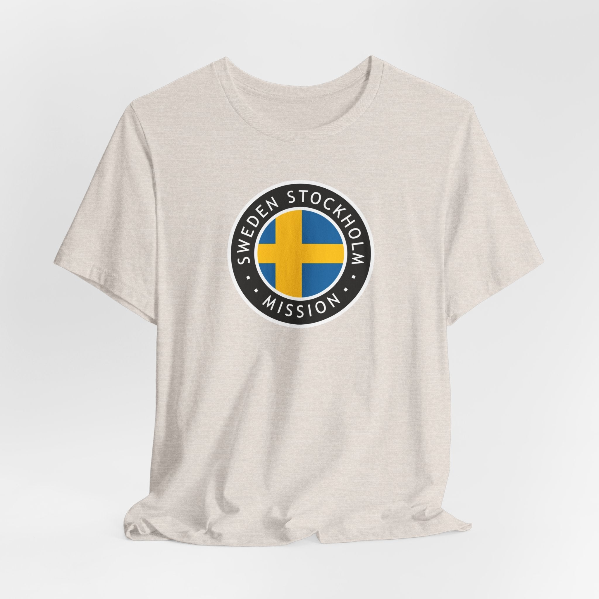 Sweden Stockholm Mission Flag Logo (Black Border) T-shirt - Latter-Day Saint LDS Missionary Gift - Book of Mormon