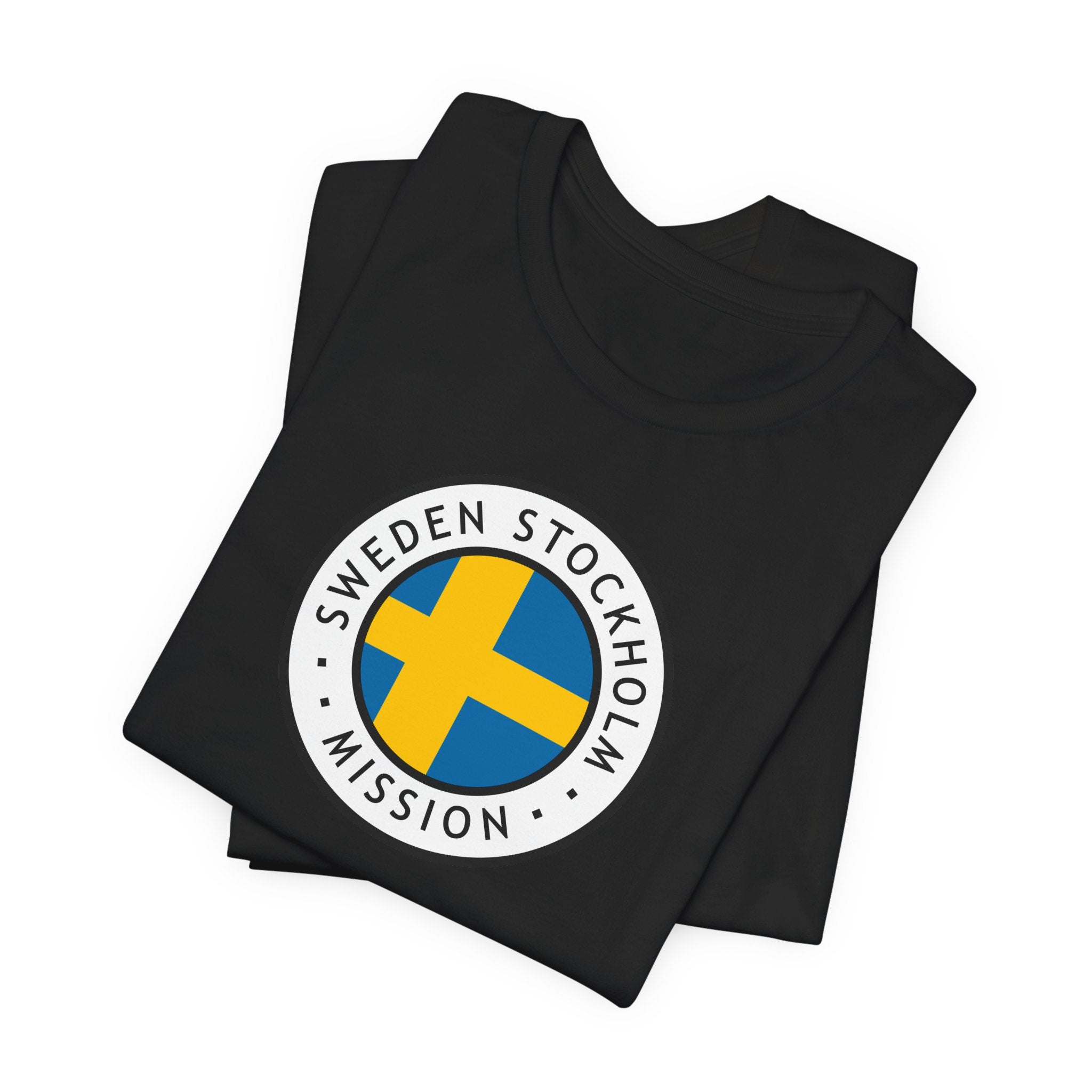 Sweden Stockholm Mission Flag Logo (White Border) T-shirt - Mission Wishlist - LDS Missionary Gift Store