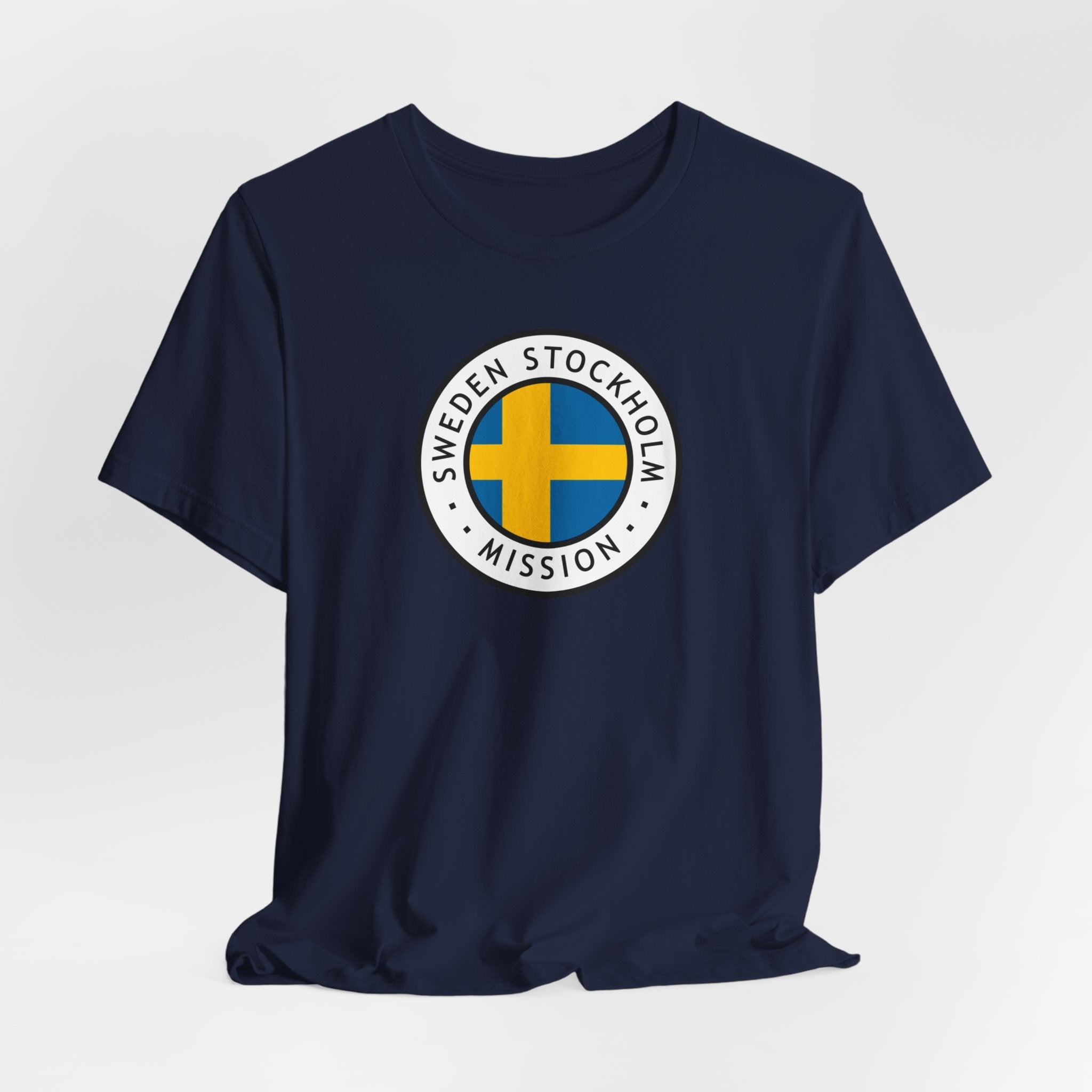Sweden Stockholm Mission Flag Logo (White Border) T-shirt - Mission Wishlist - LDS Missionary Gift Store