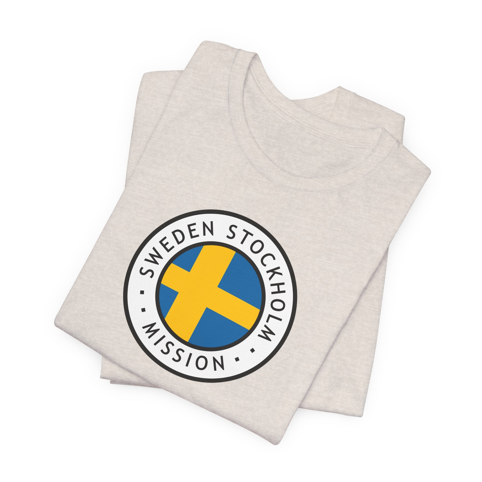 Sweden Stockholm Mission Flag Logo (White Border) T-shirt - Mission Wishlist - LDS Missionary Gift Store