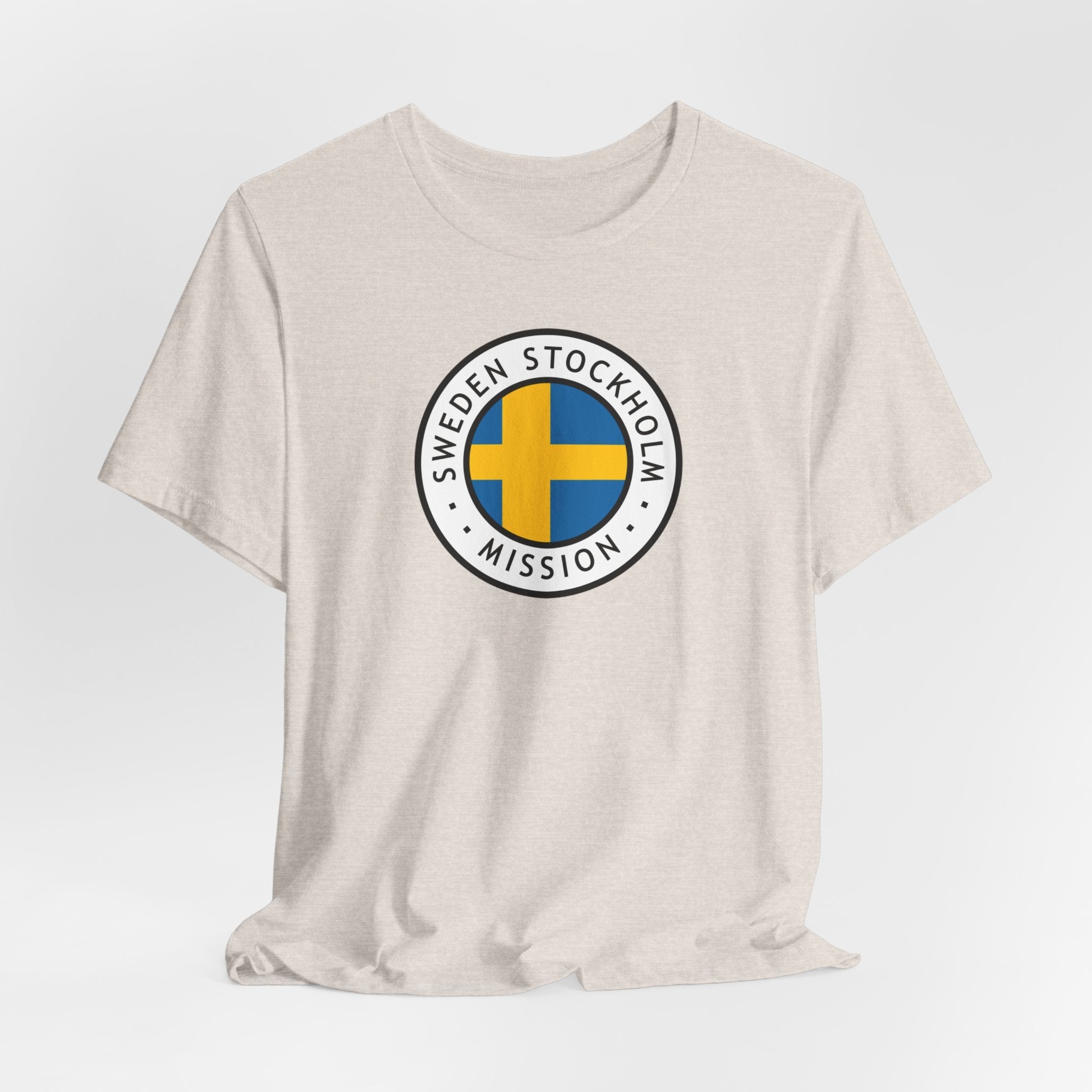 Sweden Stockholm Mission Flag Logo (White Border) T-shirt - Mission Wishlist - LDS Missionary Gift Store