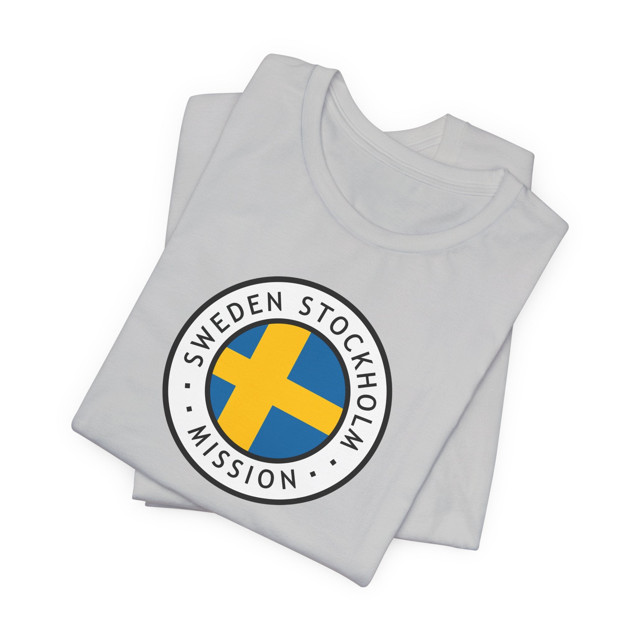 Sweden Stockholm Mission Flag Logo (White Border) T-shirt - Mission Wishlist - LDS Missionary Gift Store