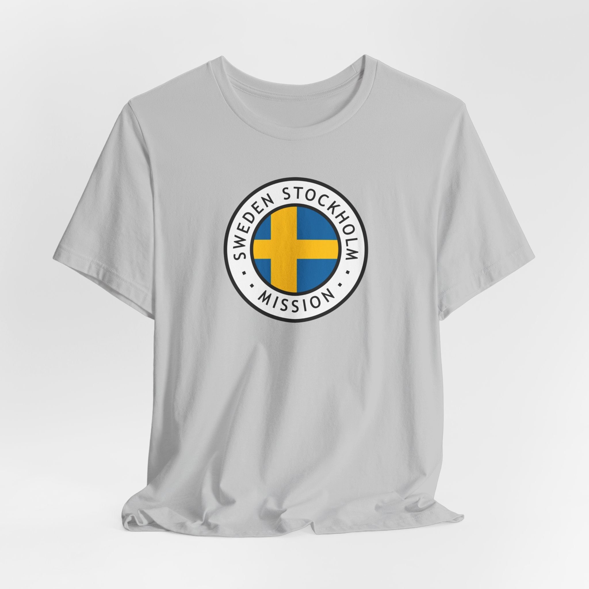 Sweden Stockholm Mission Flag Logo (White Border) T-shirt - Mission Wishlist - LDS Missionary Gift Store