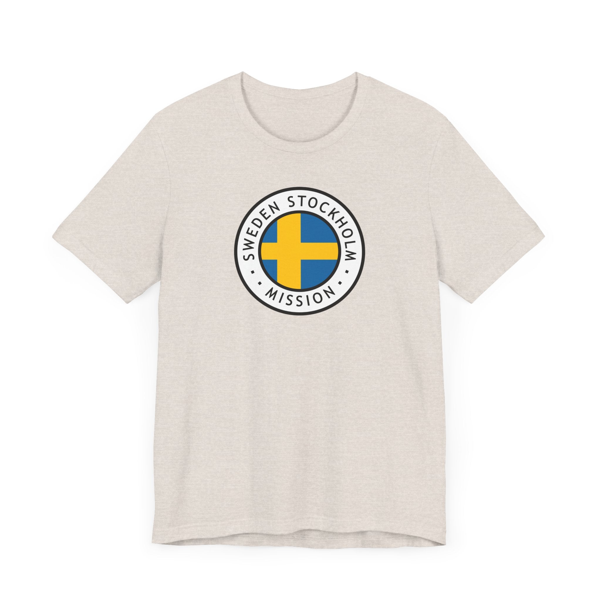 Sweden Stockholm Mission Flag Logo (White Border) T-shirt - Mission Wishlist - LDS Missionary Gift Store