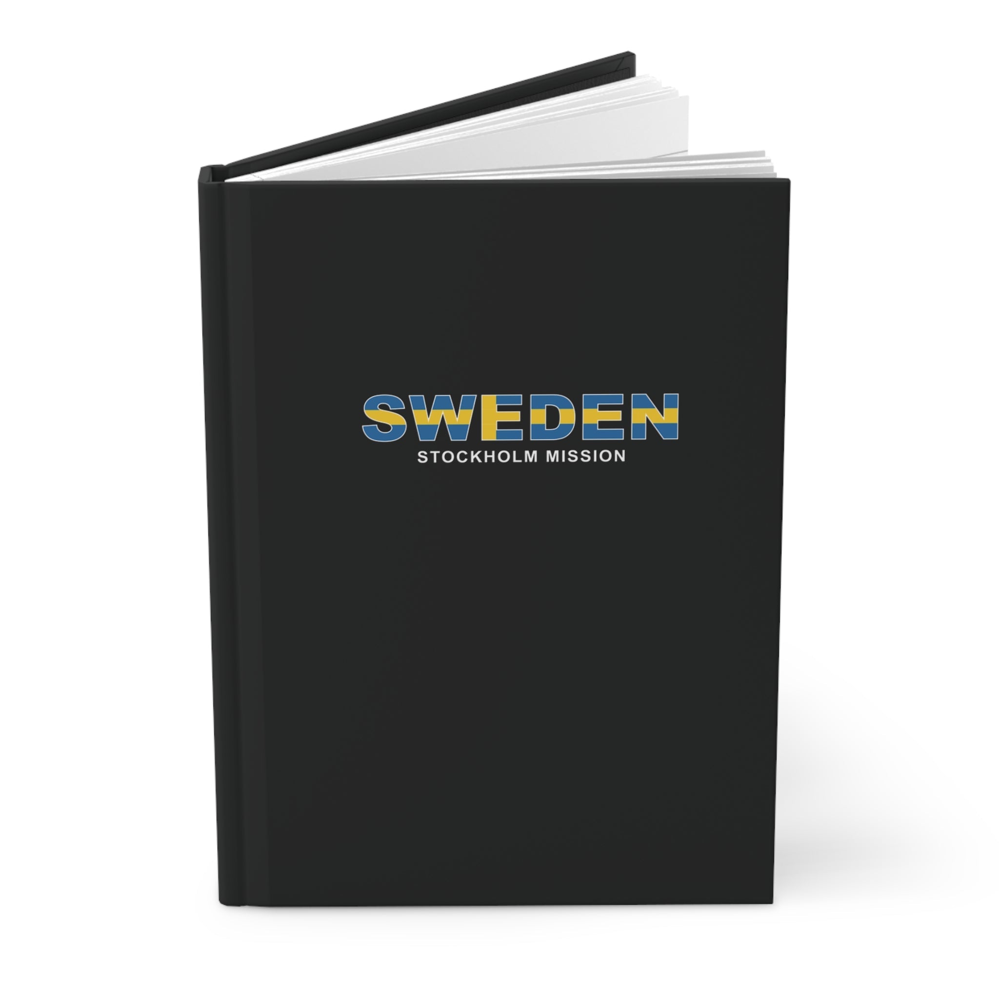 Sweden Stockholm Mission Flag Title Black Hardcover Journal Matte - Mission Wishlist - LDS Missionary Gift Store