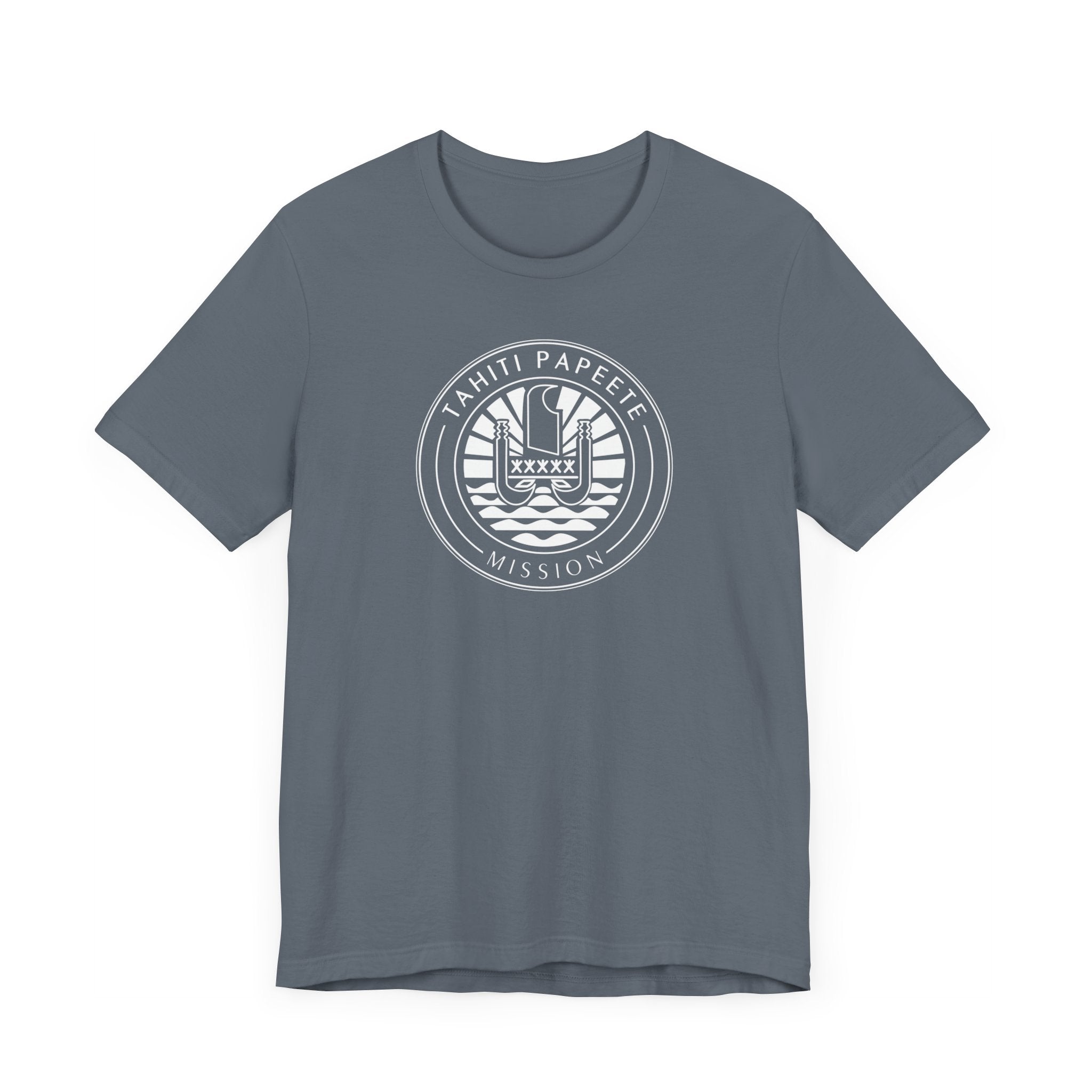 Tahiti Papeete Mission Circular Monochrome Logo T-Shirt - Mission Wishlist - LDS Missionary Gift Store
