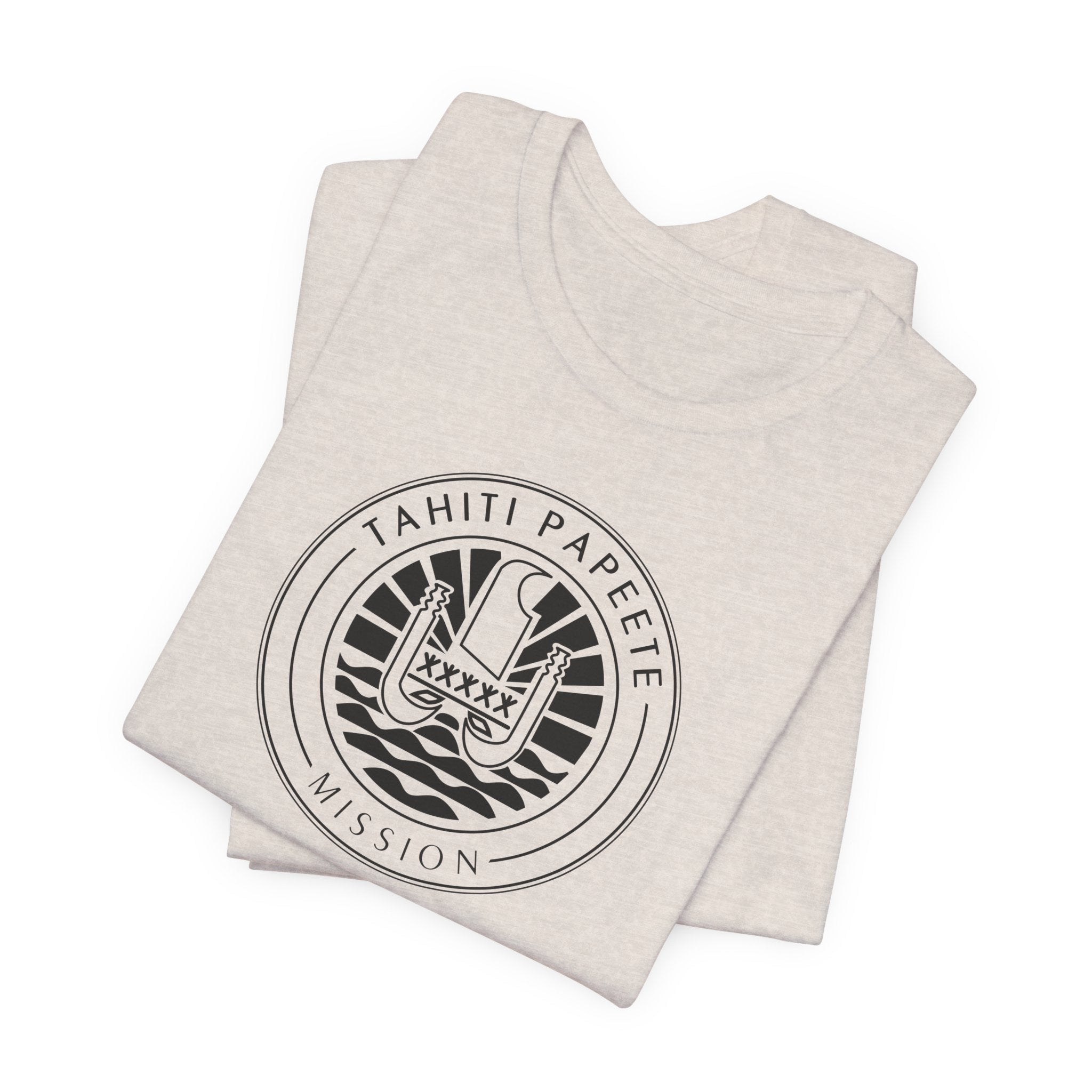 Tahiti Papeete Mission Circular Monochrome Logo T-Shirt - Mission Wishlist - LDS Missionary Gift Store