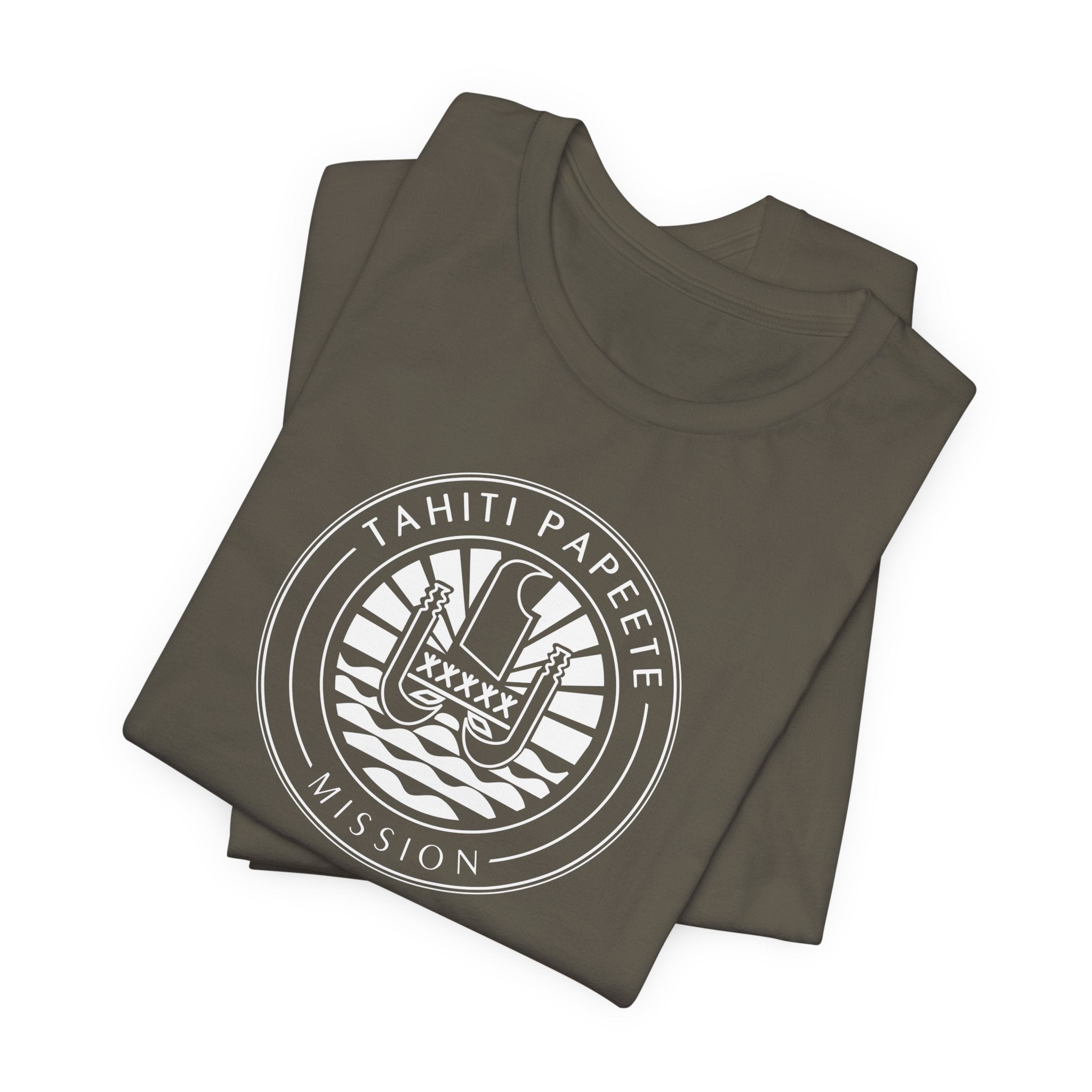 Tahiti Papeete Mission Circular Monochrome Logo T-Shirt - Mission Wishlist - LDS Missionary Gift Store