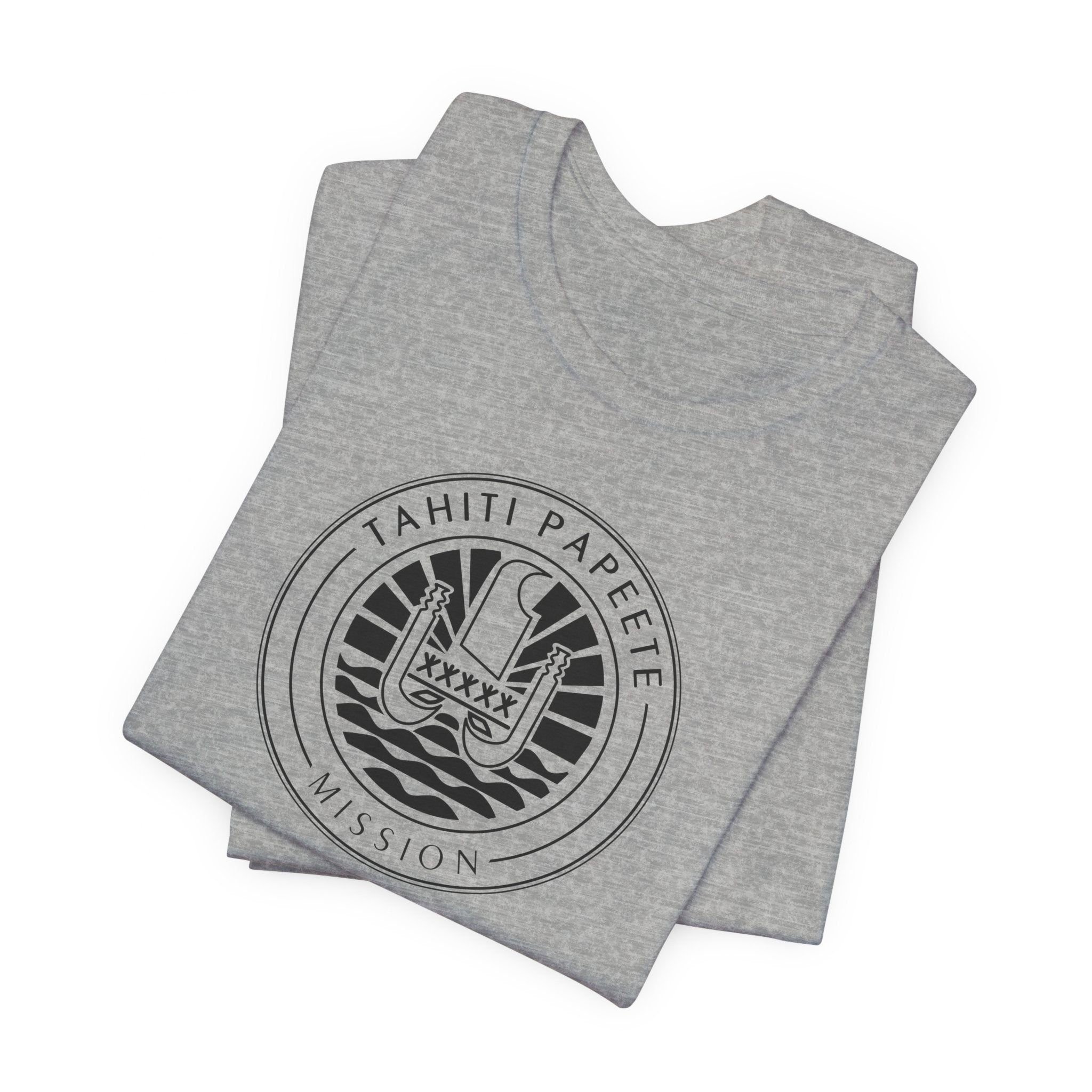 Tahiti Papeete Mission Circular Monochrome Logo T-Shirt - Mission Wishlist - LDS Missionary Gift Store