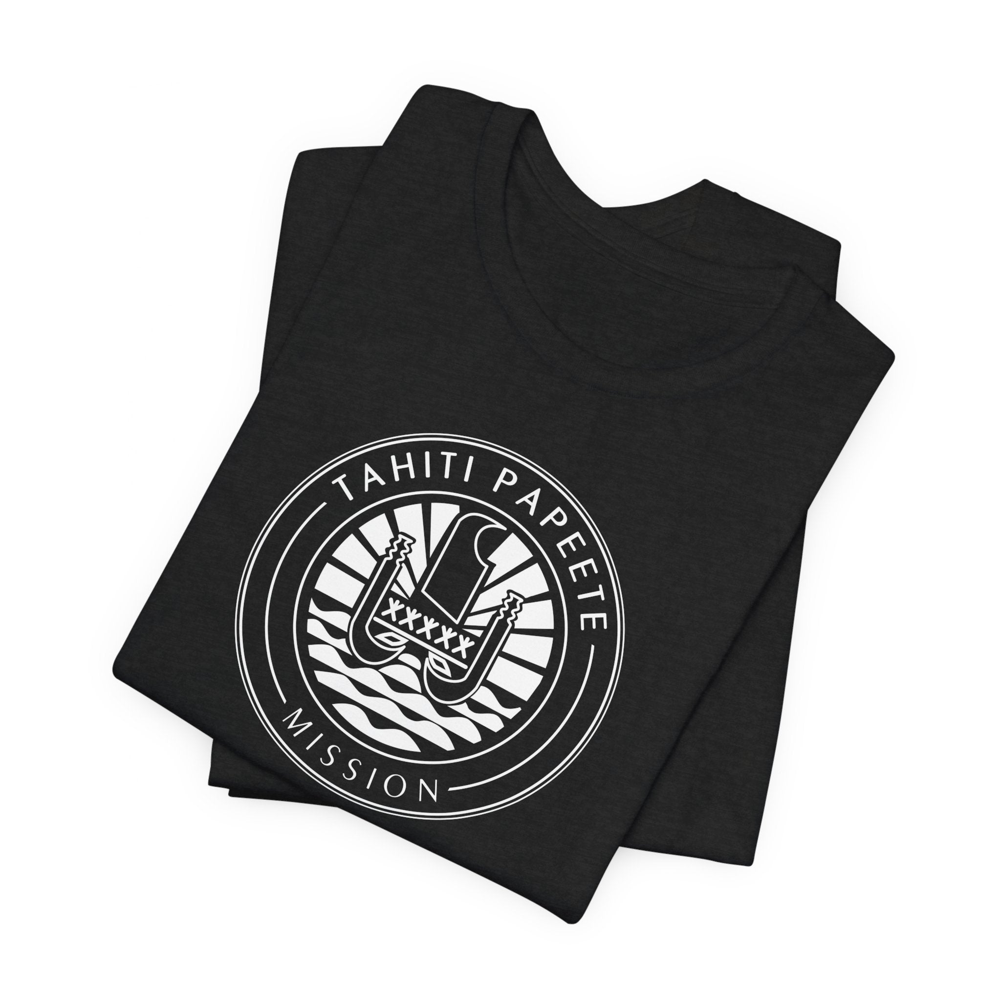 Tahiti Papeete Mission Circular Monochrome Logo T-Shirt - Mission Wishlist - LDS Missionary Gift Store