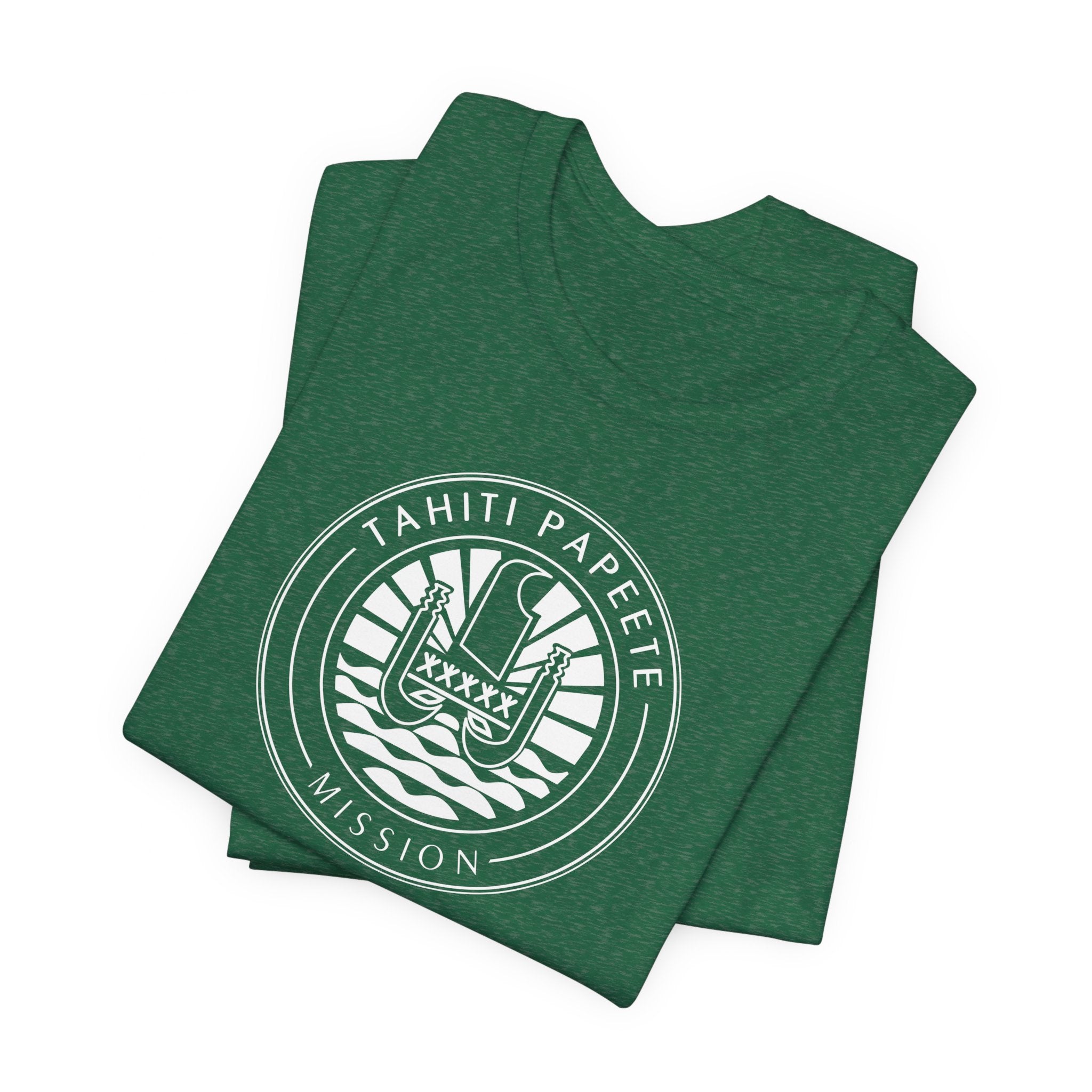 Tahiti Papeete Mission Circular Monochrome Logo T-Shirt - Mission Wishlist - LDS Missionary Gift Store