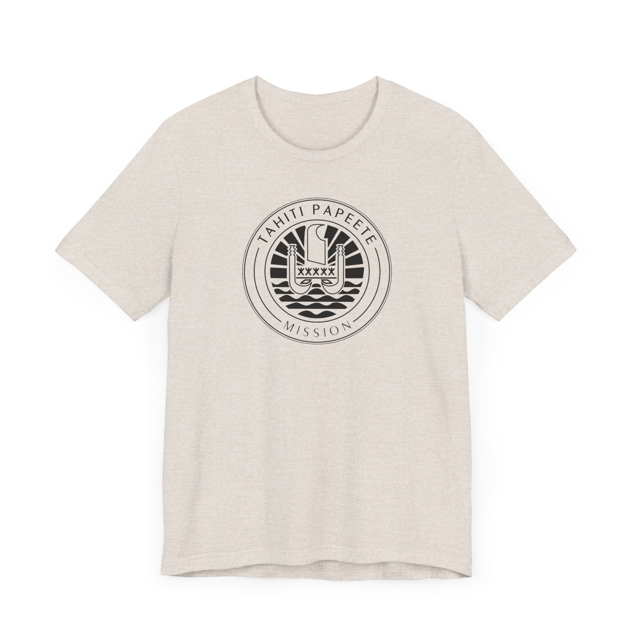 Tahiti Papeete Mission Circular Monochrome Logo T-Shirt - Mission Wishlist - LDS Missionary Gift Store
