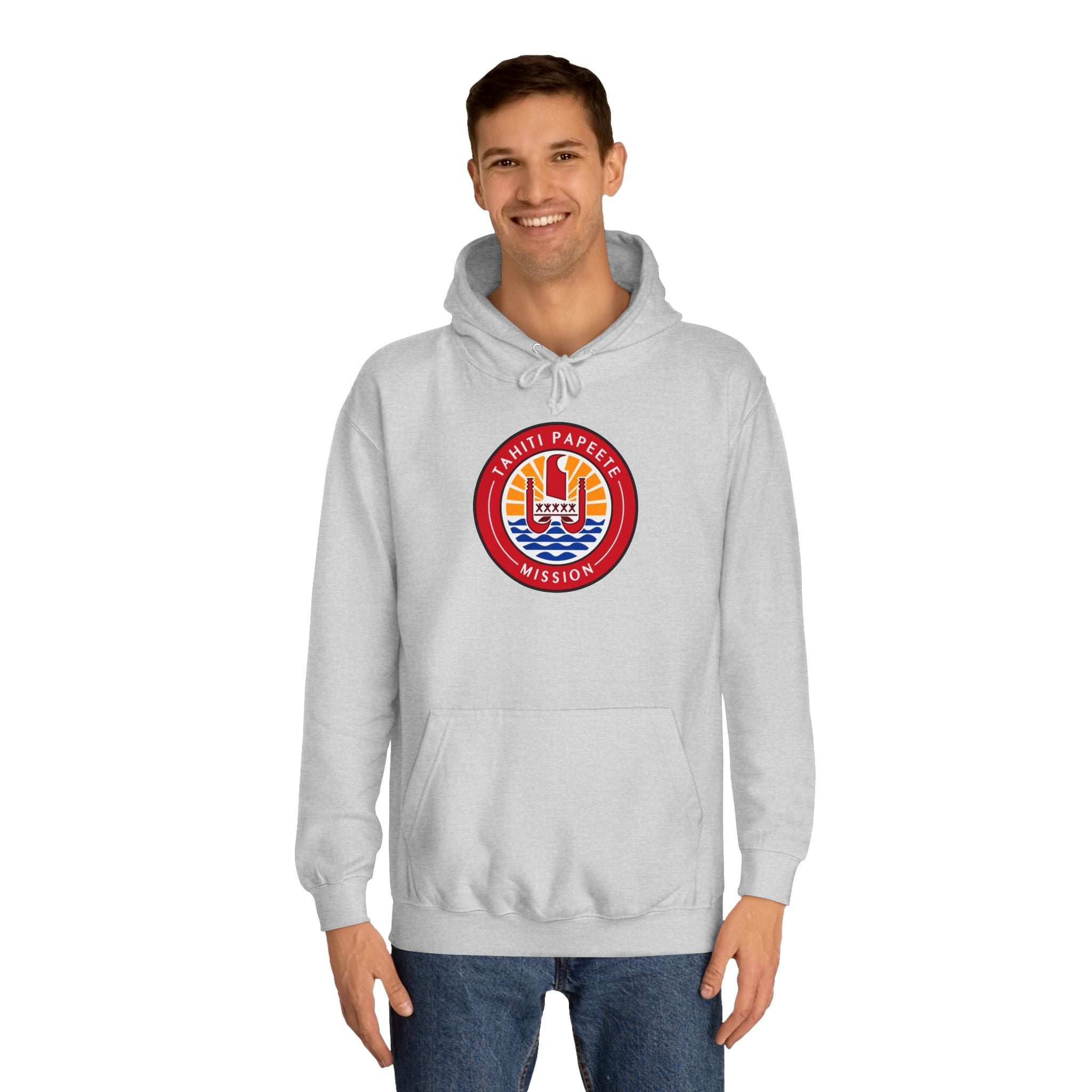 Tahiti Papeete Mission Flag Logo (Black Border) College Hoodie - Mission Wishlist - LDS Missionary Gift Store