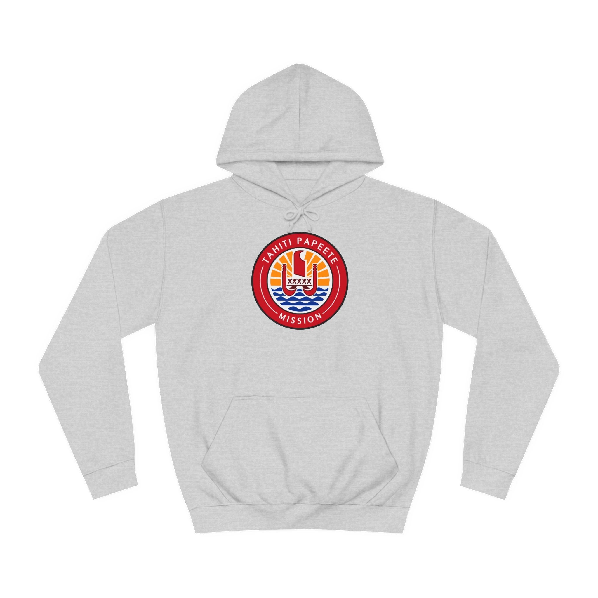 Tahiti Papeete Mission Flag Logo (Black Border) College Hoodie - Mission Wishlist - LDS Missionary Gift Store
