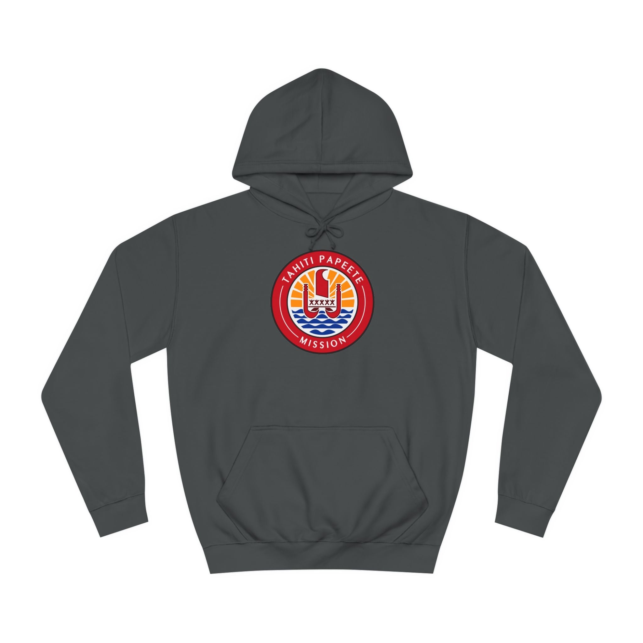 Tahiti Papeete Mission Flag Logo (Black Border) College Hoodie - Mission Wishlist - LDS Missionary Gift Store